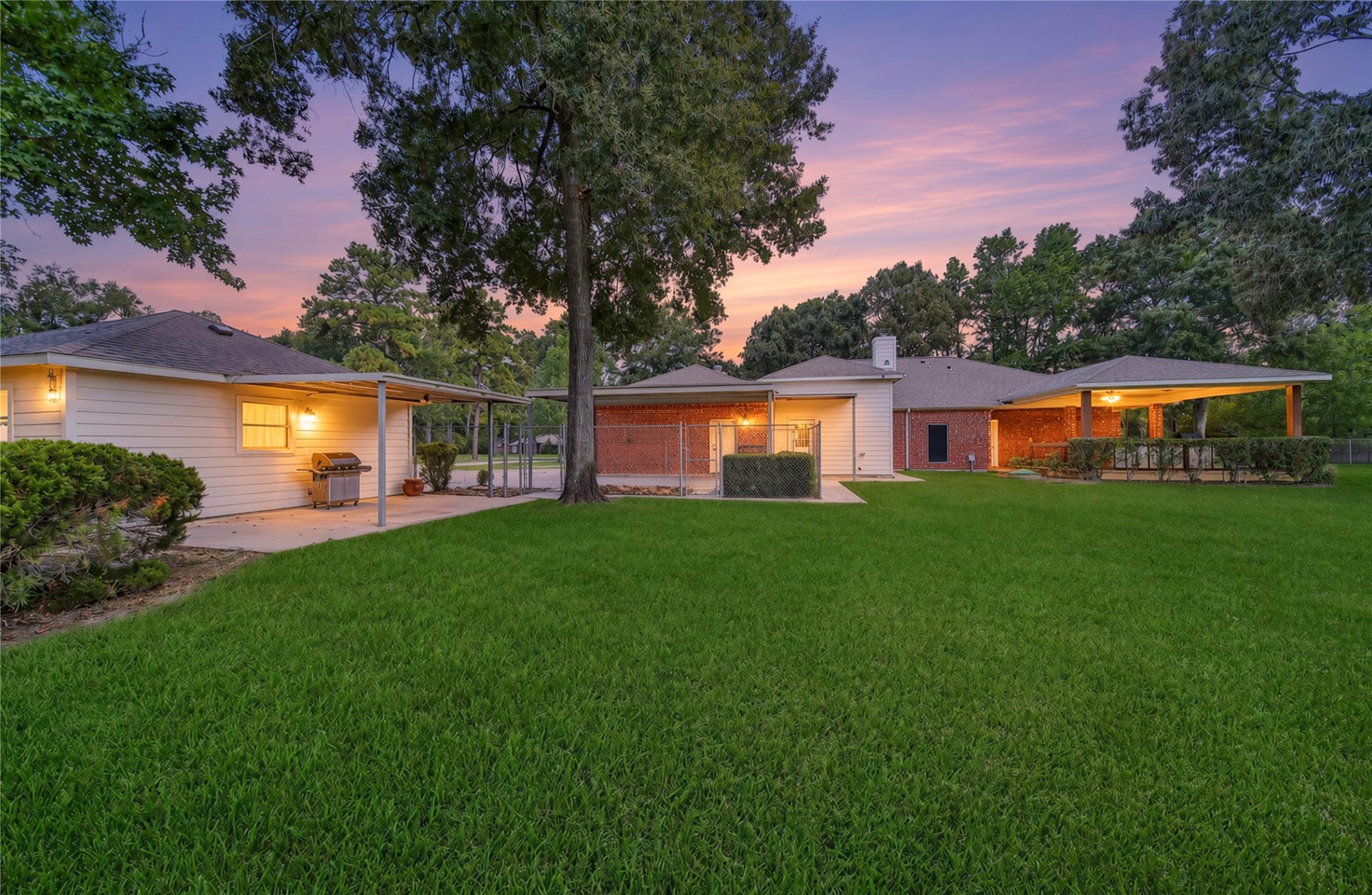1125 W Stroker Road, #1125, Crosby, TX 77532 Beautiful backyard with multiple covered areas.