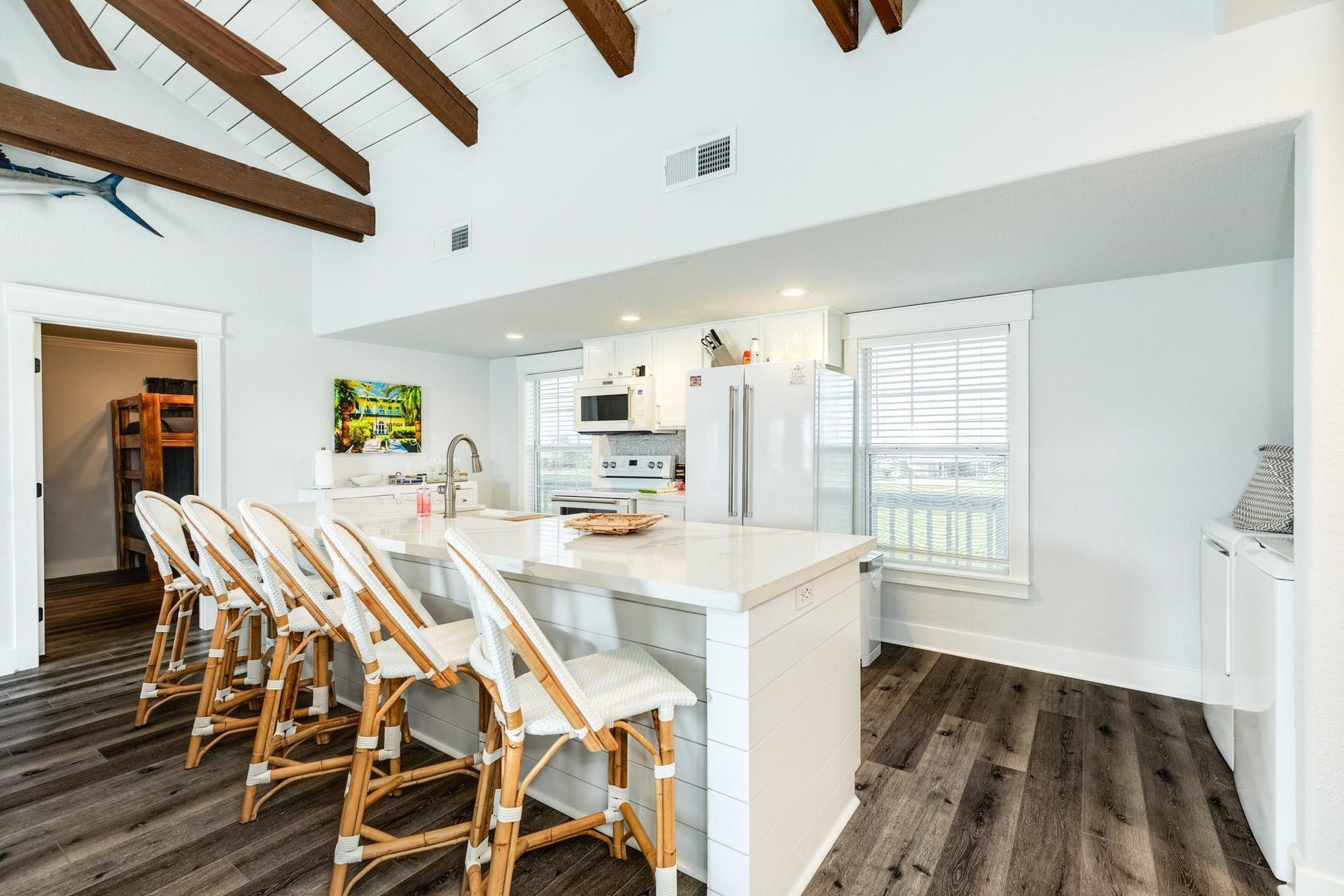 307 Angel Wing Street, Surfside Beach, TX 77541 Whether you are serving a casual beach breakfast or hosting dinner, this beautifully designed kitchen is ready for it all!