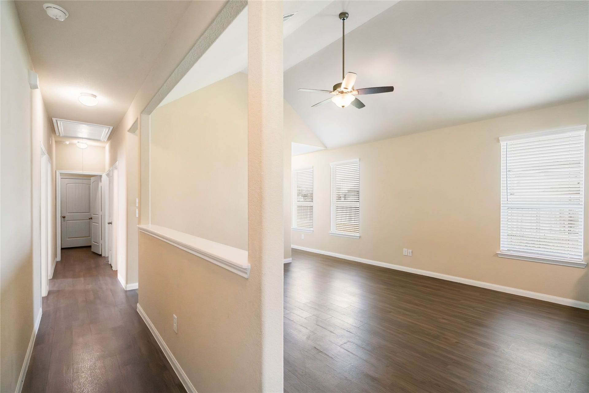 Beautiful floors throughout all the main areas with neutral paint throughout the home.