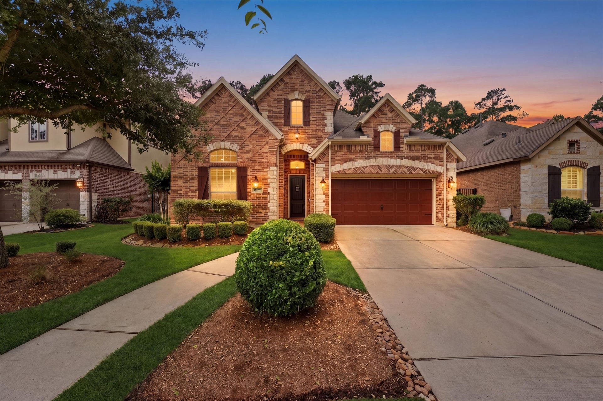 17207 Rainier Creek Drive, Humble, TX 77346 Twilight Exterior Front