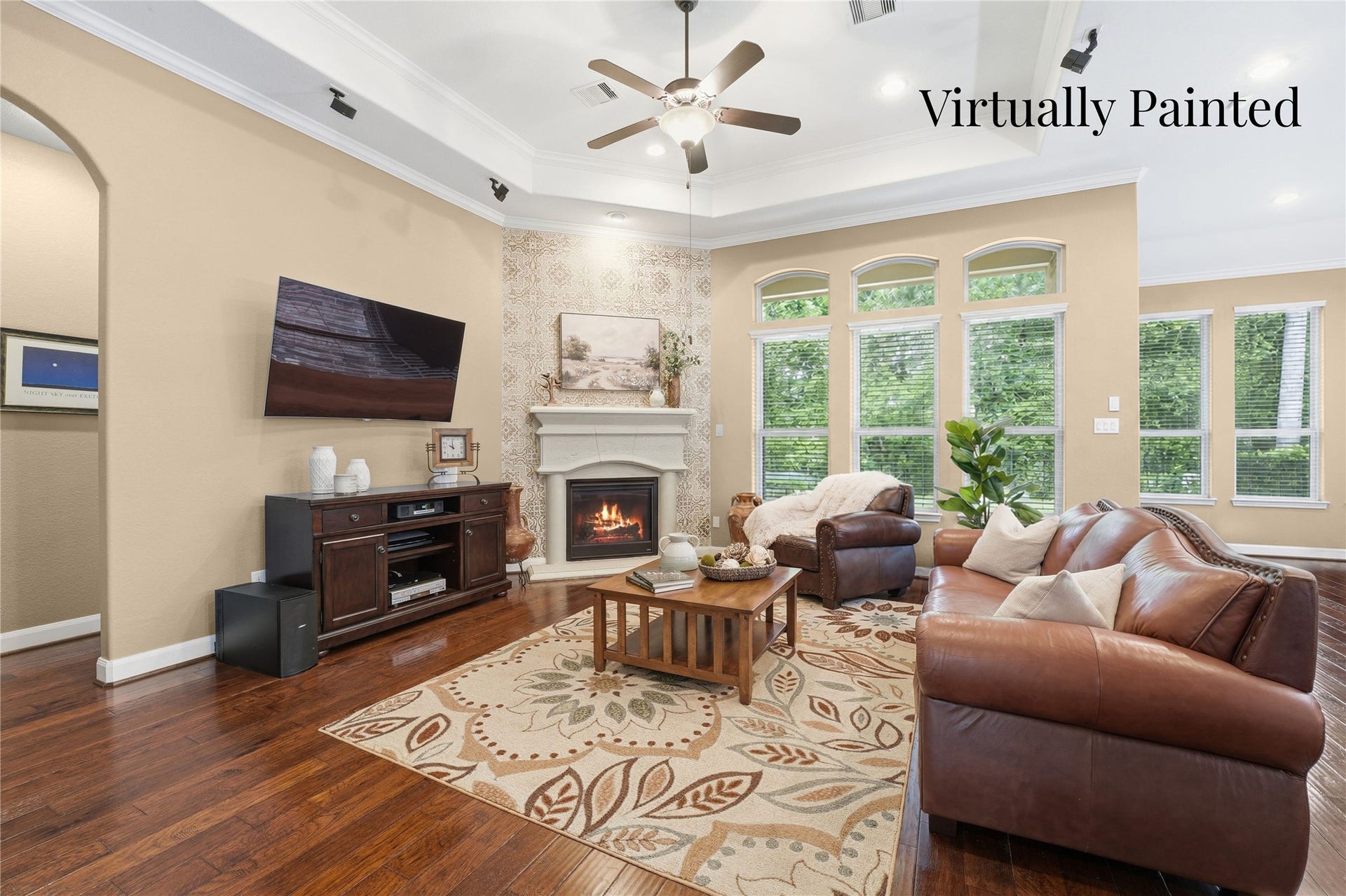 17207 Rainier Creek Drive, Humble, TX 77346 Alternate view of Family Room- Virtually Painted