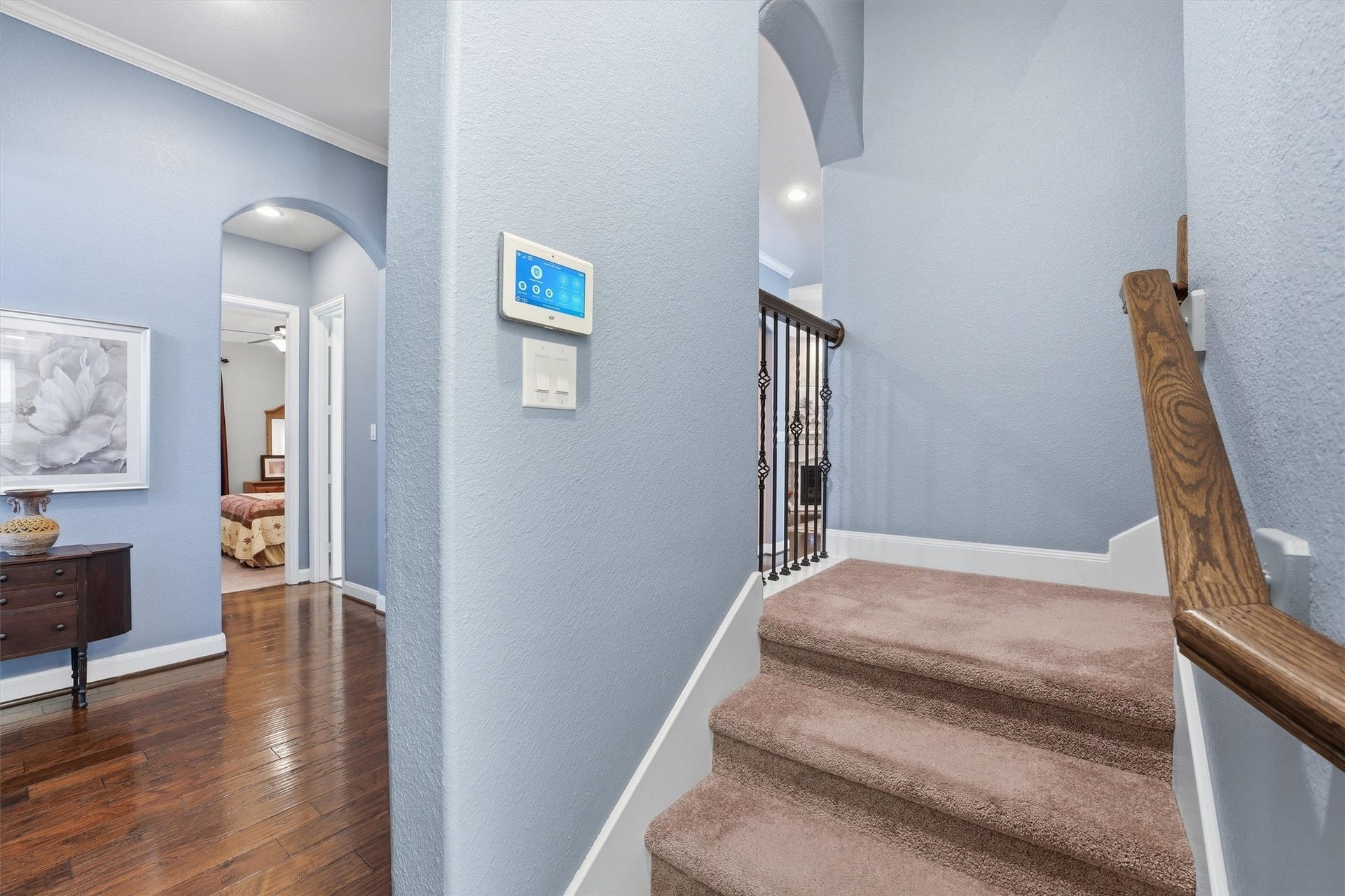 17207 Rainier Creek Drive, Humble, TX 77346 Stairway to Upstairs - Secondary Bedroom, Walk-in Closet, & Full Bathroom