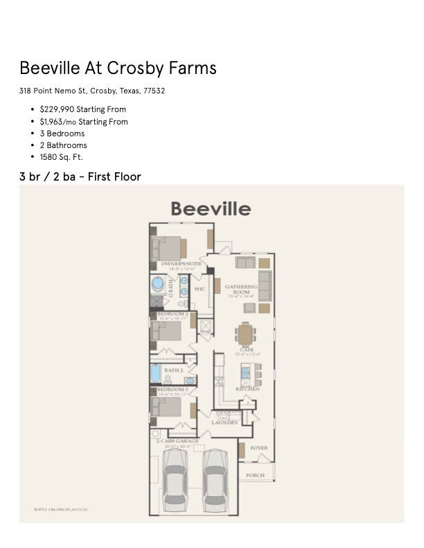 210 Olympic Harbor Drive, Crosby, TX 77532 Floor plan