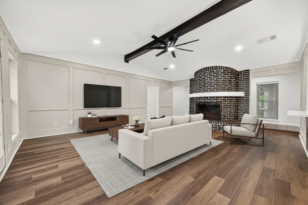 Virtually staged living area
(different angle)