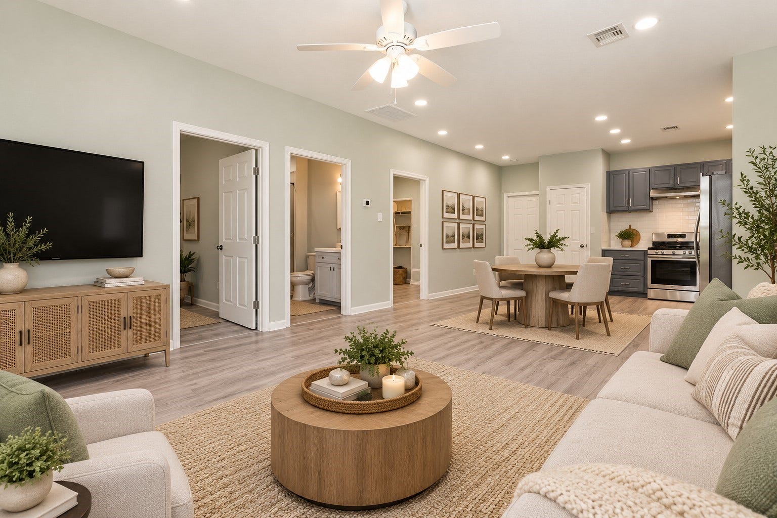 Image enhanced to show how the home can be staged