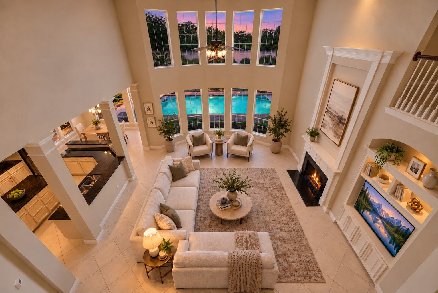 12103 Cypress Creek Lakes Drive, Cypress, TX 77433 2-story open family room is great for entertaining! *Virtually Staged*