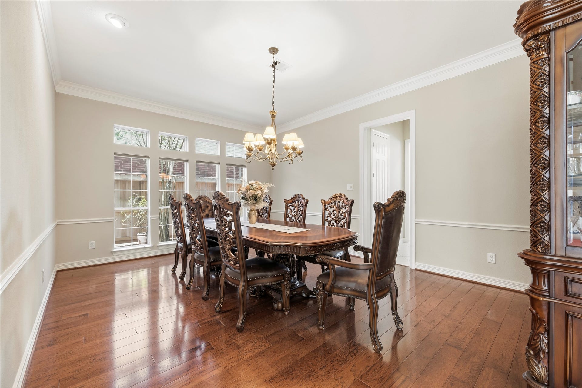 12103 Cypress Creek Lakes Drive, Cypress, TX 77433 Formal dining room is plenty big enough for that large dining table and family holidays.