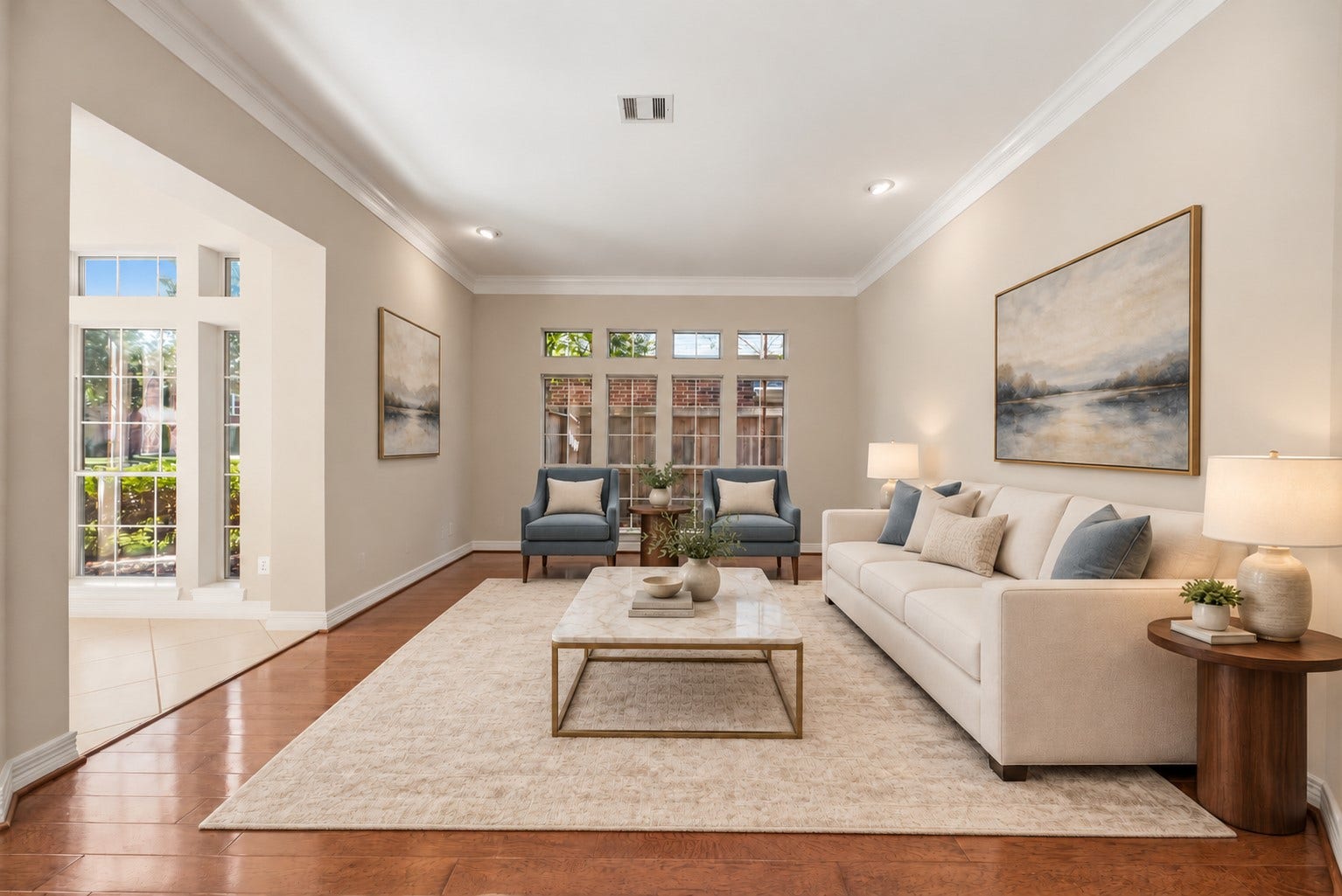 12103 Cypress Creek Lakes Drive, Cypress, TX 77433 Oversized formal living with wood floors. *Virtually Staged*