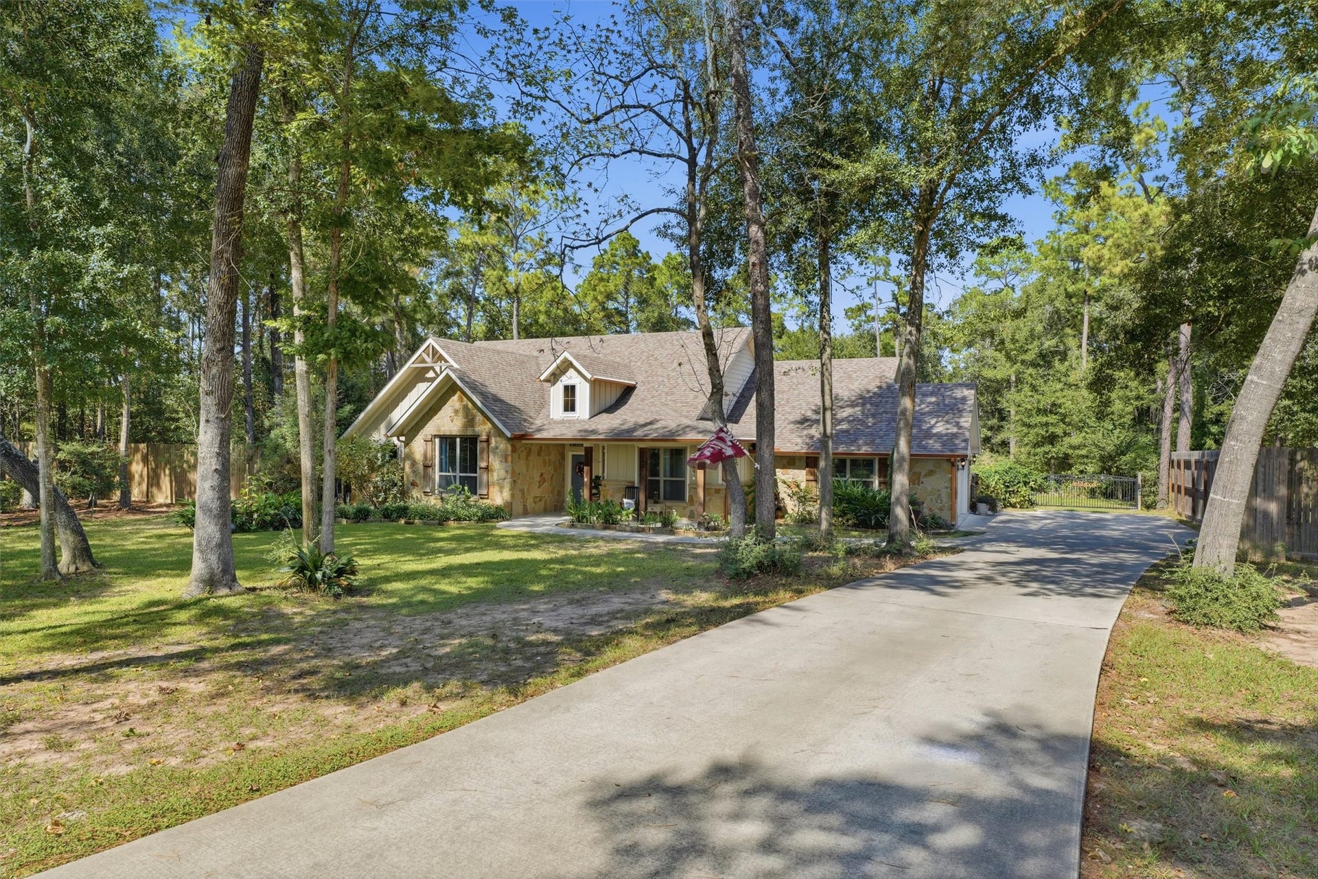 This gorgeous country home on one acre has a large driveway with a 30 amp RV plug.