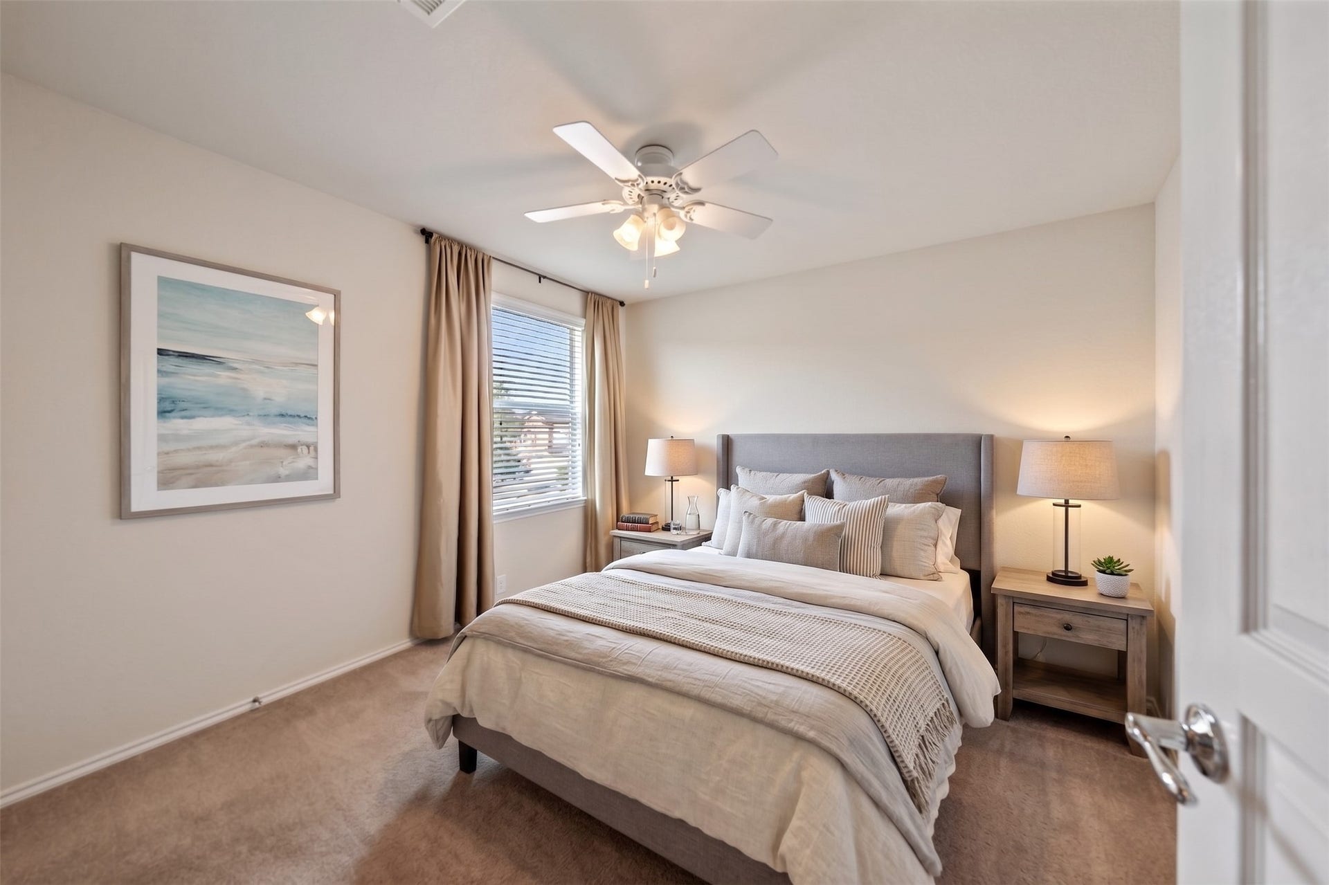 10014 Forrester Trail, Katy, TX 77494 The 4th bedroom is close to the full bath upstairs. Virtually staged photo.