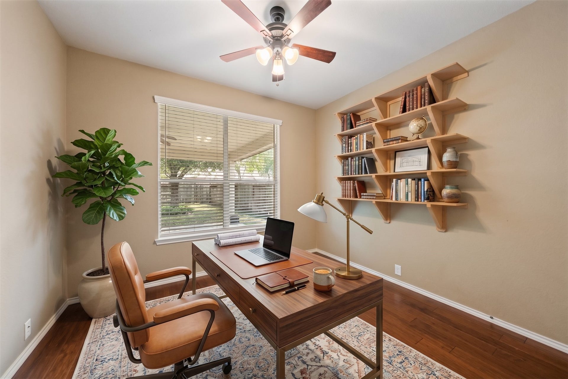 10014 Forrester Trail, Katy, TX 77494 This 5th bedroom or home office is downstairs with easy access to the full bath down. Virtually staged photo.