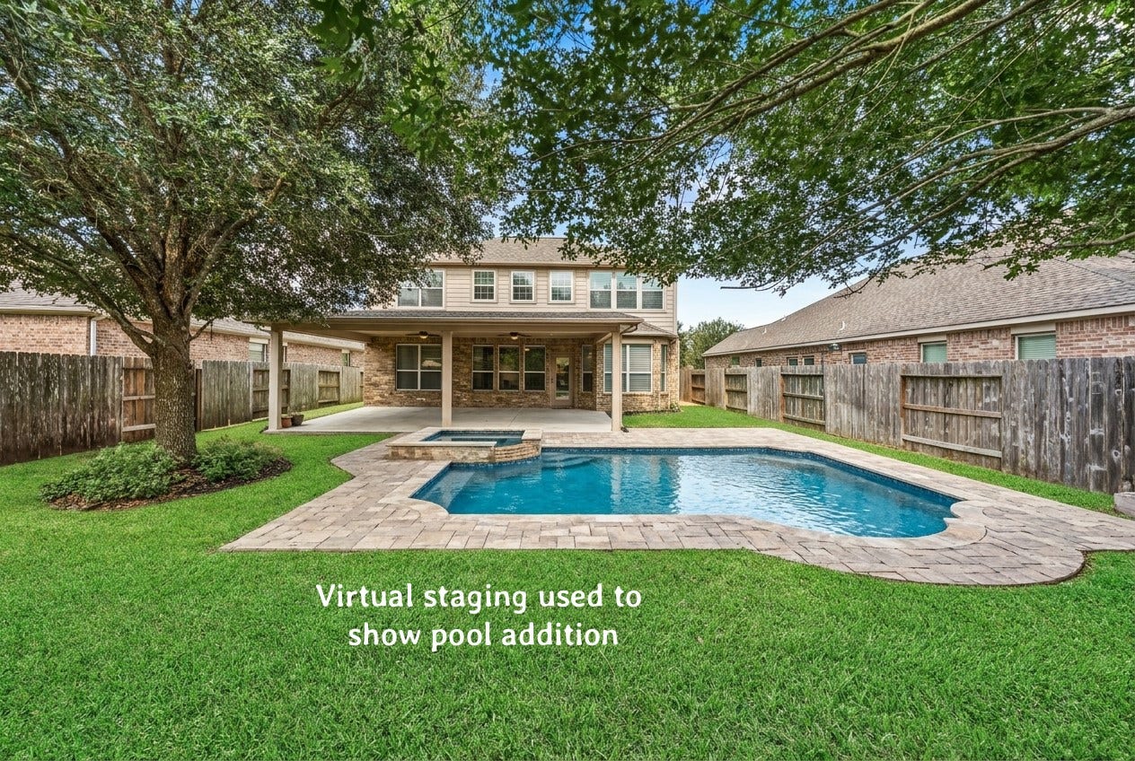 10014 Forrester Trail, Katy, TX 77494 This mock up shows one option for a pool if desired.