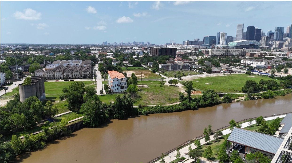 Along the beautiful Buffalo Bayou!  Across from East River!