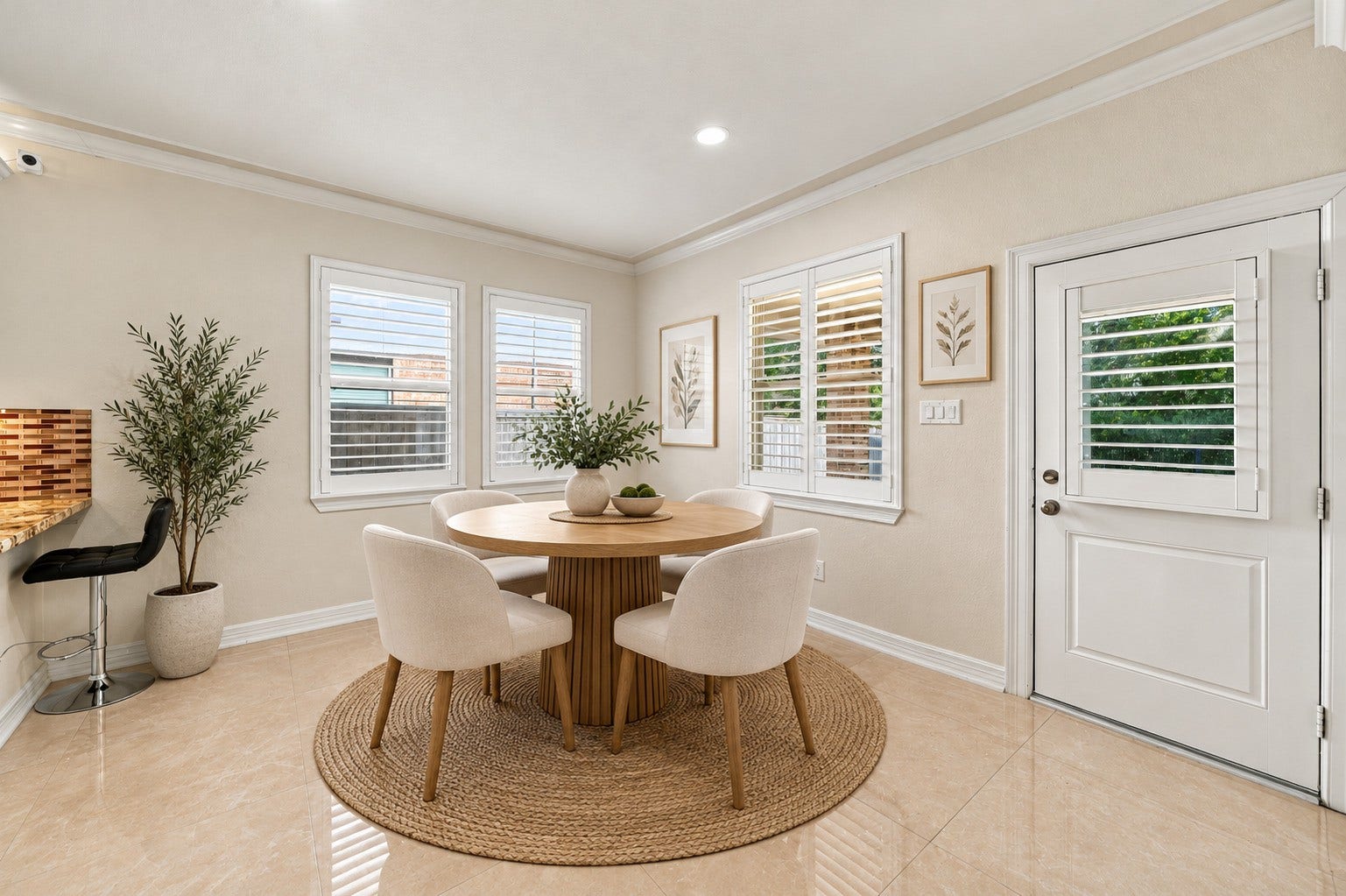 5411 Oban Terrace Lane, Sugar Land, TX 77479 Create a favorite spot for pancakes, weekend brunches, and family conversations in this bright breakfast nook just off the kitchen, with direct backyard access for easy indoor-outdoor living.