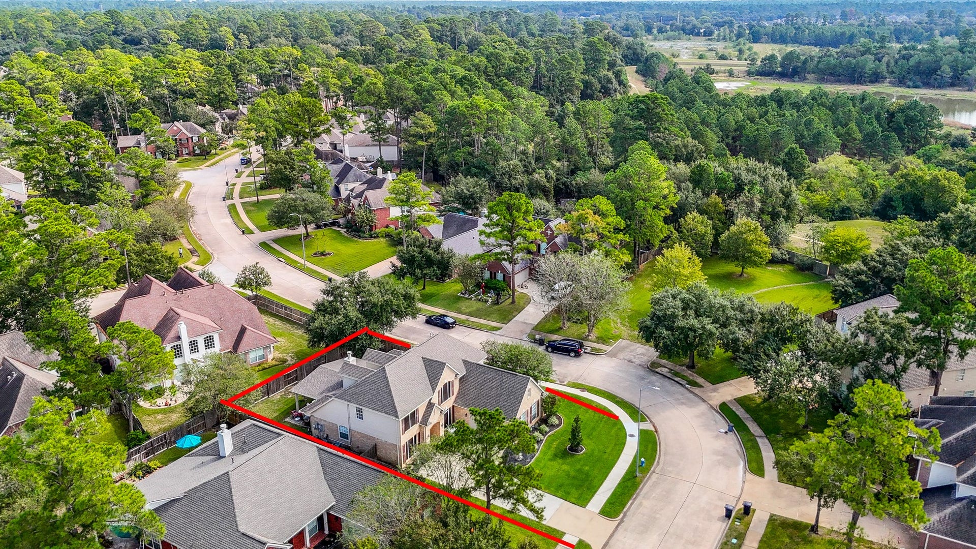 A closer look at the property's corner-lot setting and how it fits into the surrounding neighborhood. Enjoy the appeal of an established community while having the added openness that comes with a corner location.