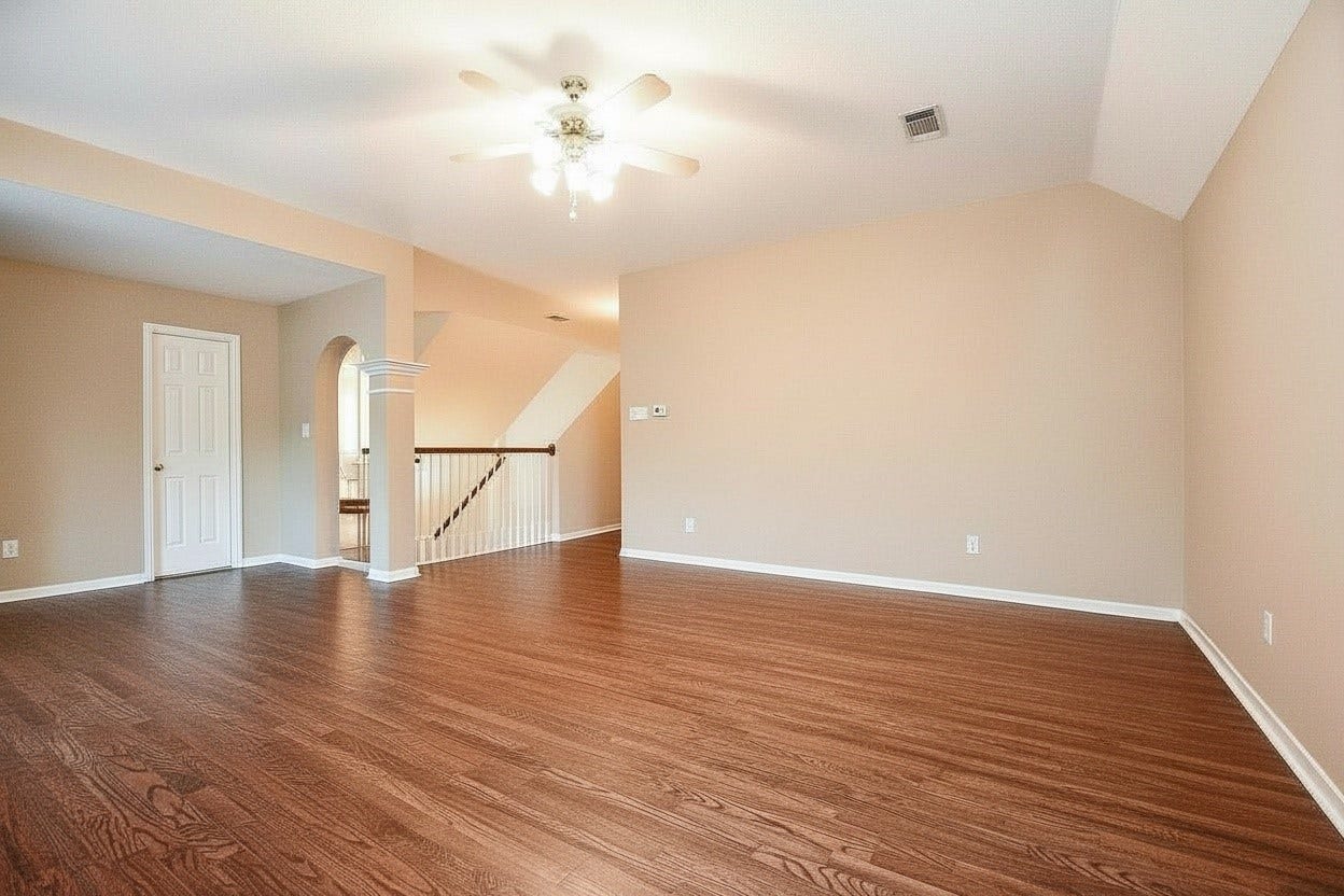 *Room shown without furnishings* This is where the possibilities really open up. Imagine a sectional for movie nights, a pool table for friendly competition, a gaming setup or even a home fitness area. With this much open floor space, you don't have to choose just one.