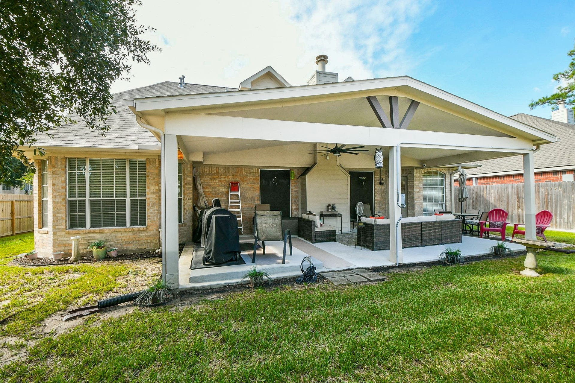 Outdoor entertaining just got even better! With plenty of space for dining, lounging and gathering with friends, this covered patio offers the flexibility to create your own backyard retreat. Add a hot tub to complete the experience!