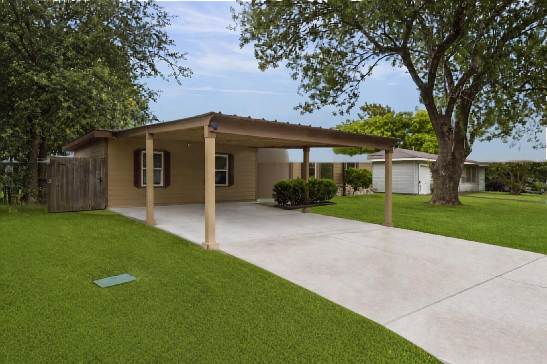 1426 15th Avenue N, Texas City, TX 77590 The large carport and long driveway easily accommodates 4 vehicles