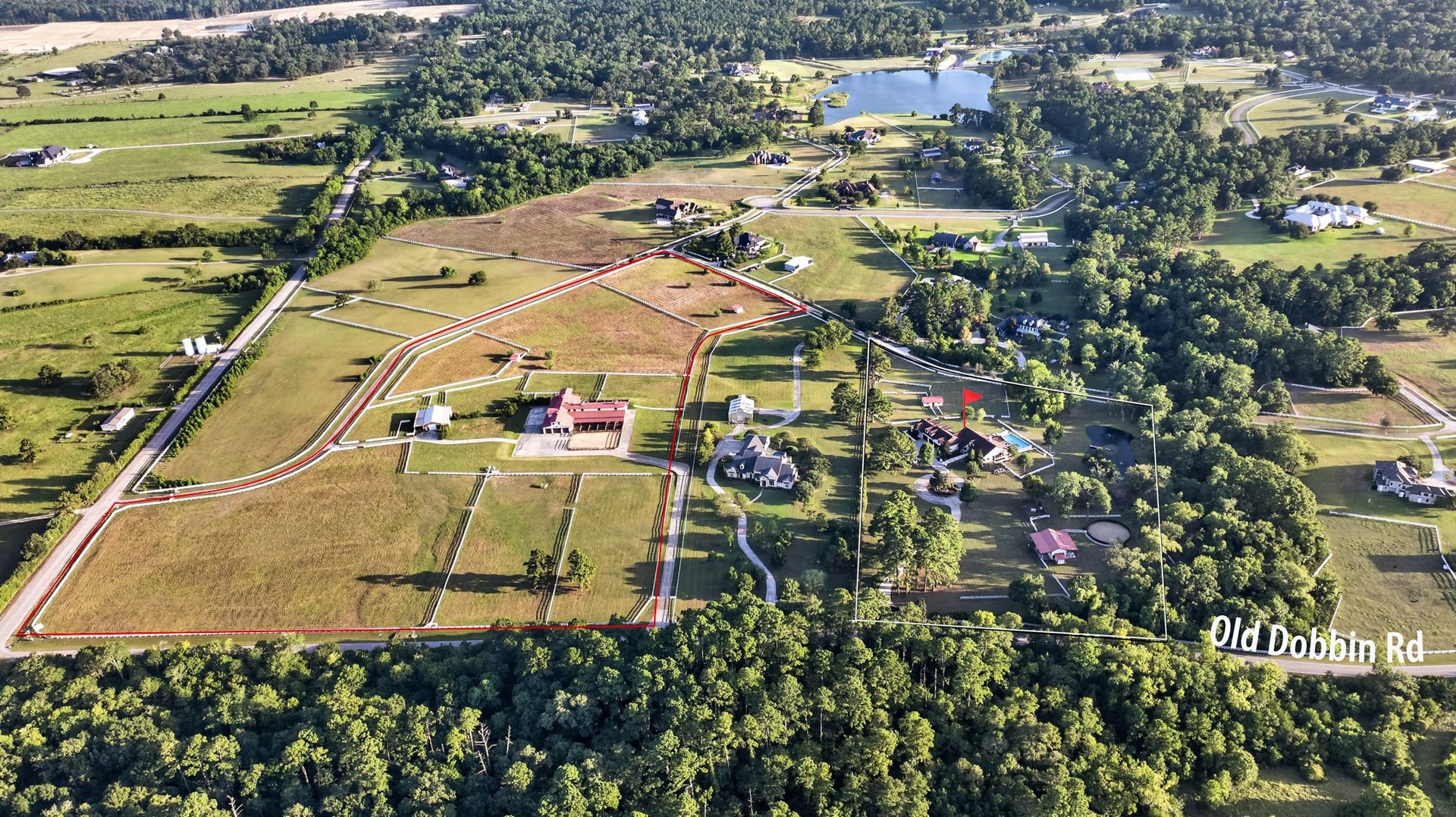 24005 Old Dobbin Plantersville Road, Montgomery, TX 77316 Together with Chisholm Ranch, this becomes an extraordinary 27.52-acre equestrian family compound.