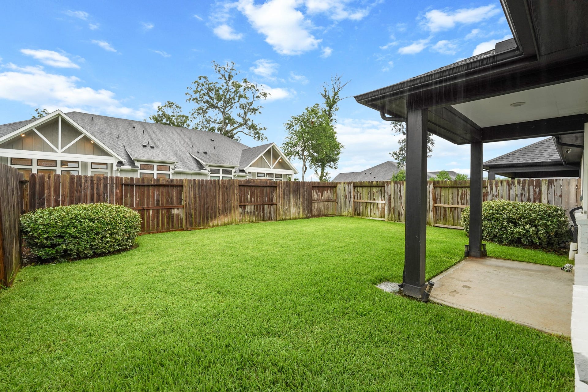 1710 Forest Mist Drive, Missouri City, TX 77459 This backyard offers a secure and private setting for relaxing or entertaining. The clean layout makes it an inviting, low-maintenance outdoor area.