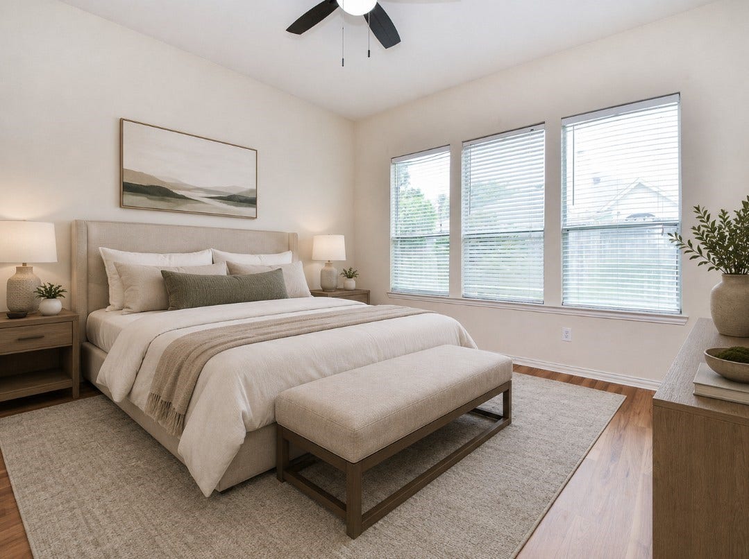 Virtual staging master bedroom