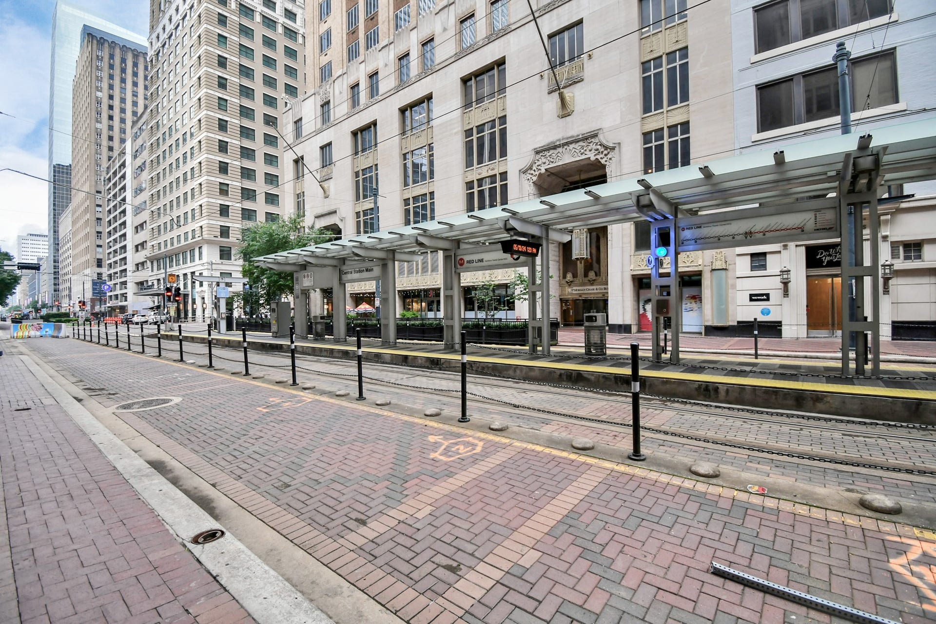 705 Main Street, #610, Houston, TX 77002 MetroRail Central Station located just outside the entrance to the buiilding.