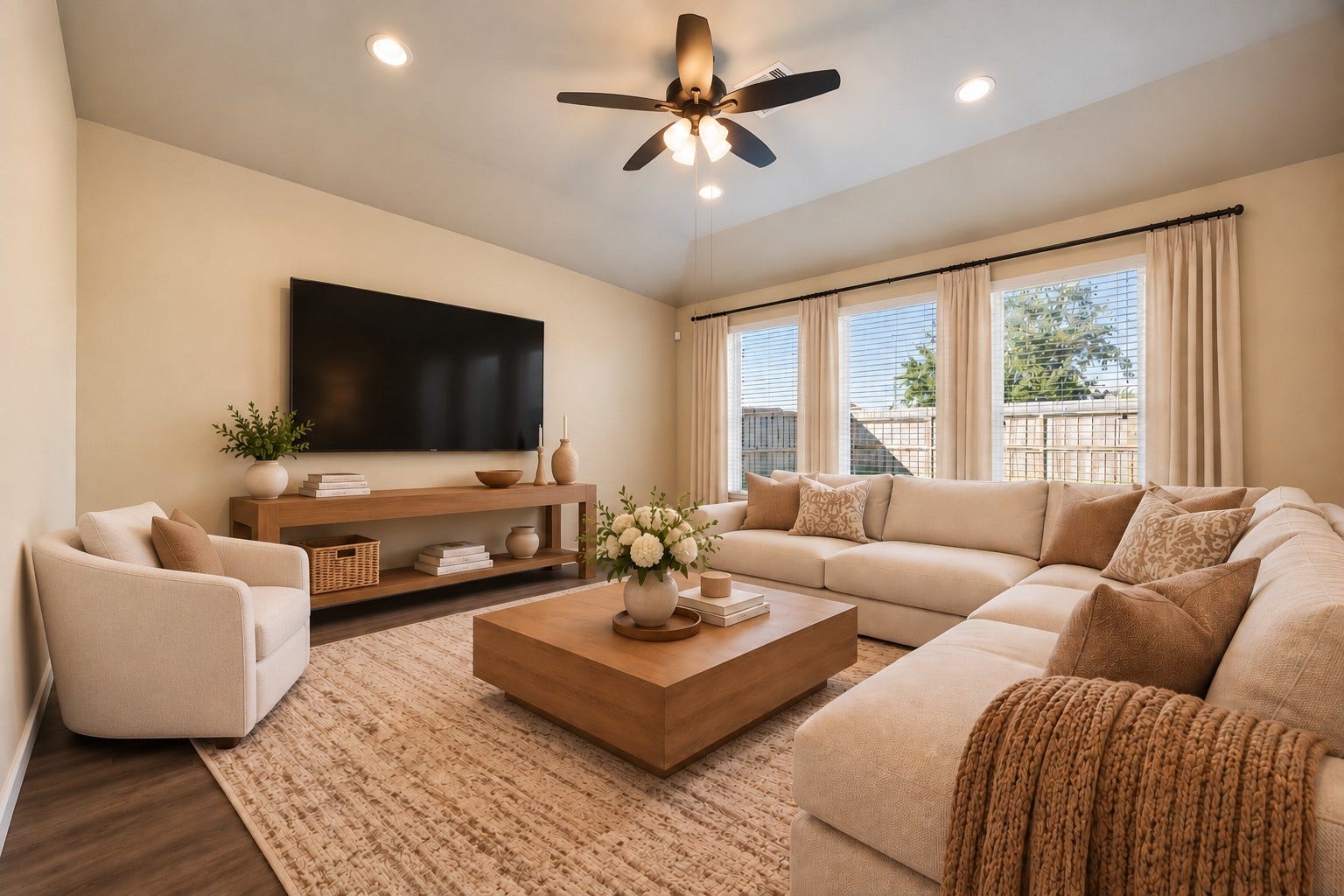 5407 Roaring Peaks Lane, Katy, TX 77449 Living RoomVirtually Staged