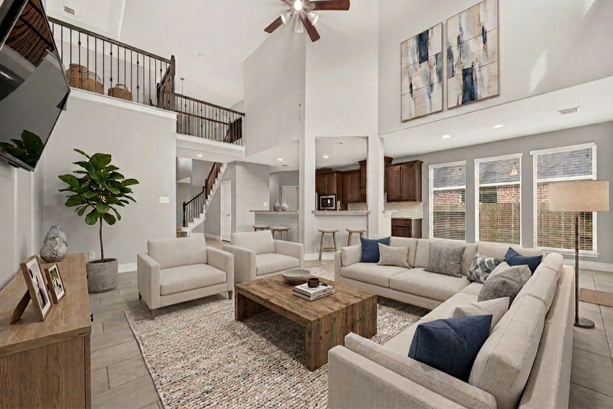 23335 Peareson Bend Lane, Richmond, TX 77469 This photo has been virtually staged using AI for illustrative purposes only. Furnishings and dcor shown are not included with the property.