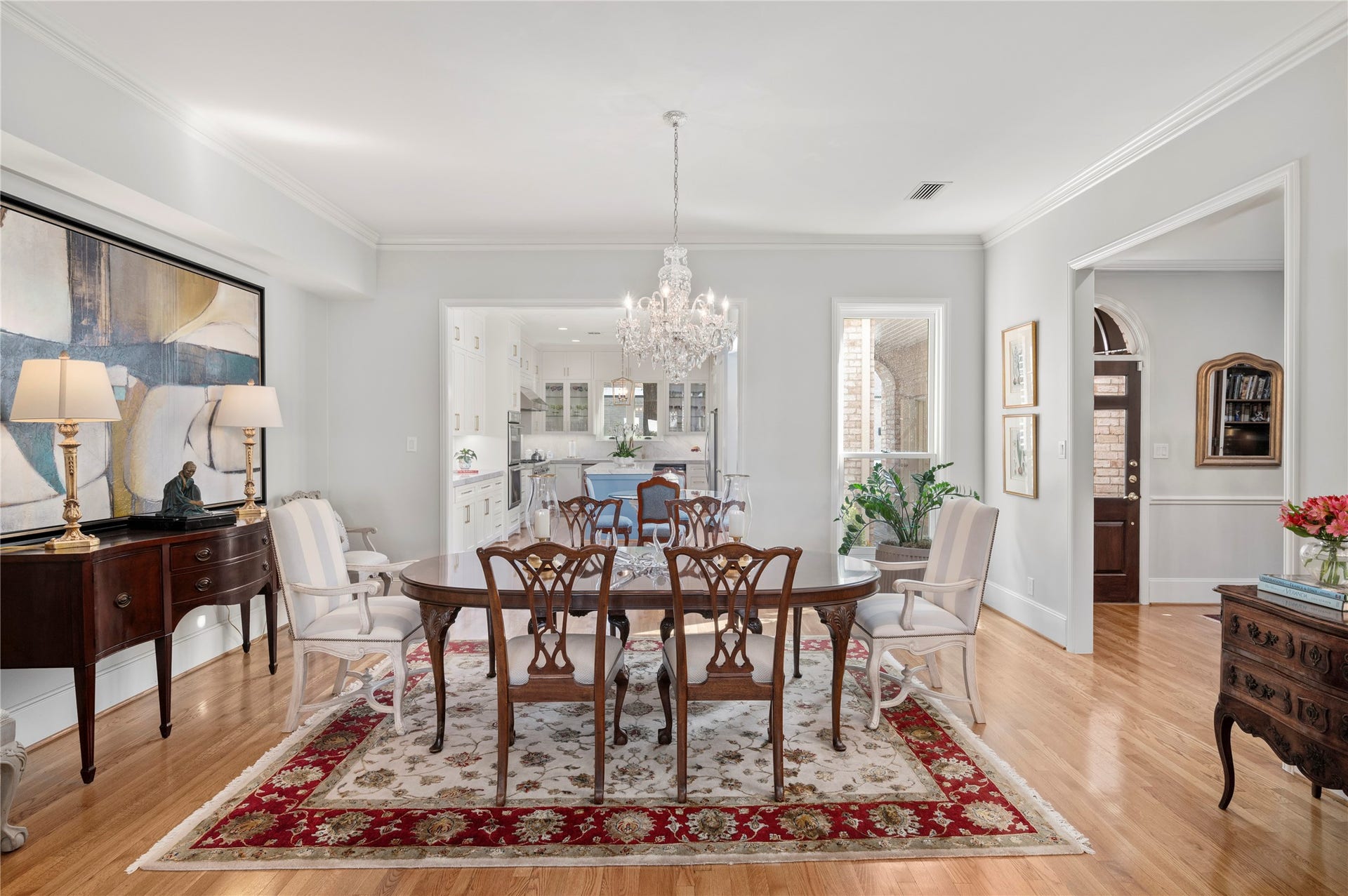 [Dining Room] View into dining room from cased opening because the formal rooms.