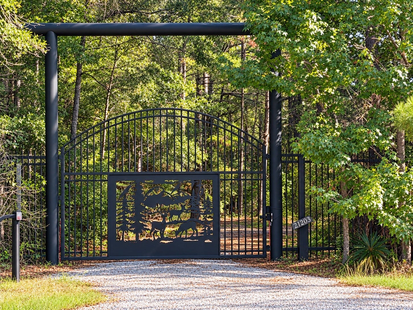 21203 Peach Wood Court, Cleveland, TX 77328 Custom iron automatic gate entry