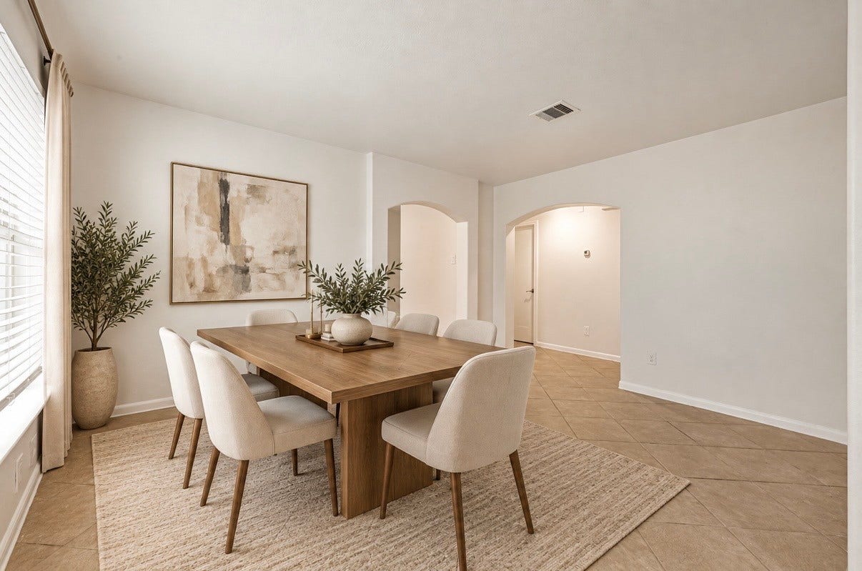 1107 Hampton Villa Lane, Houston, TX 77047 VIRTUAL STAGING OF ENTRY WAY/ DINING ROOM