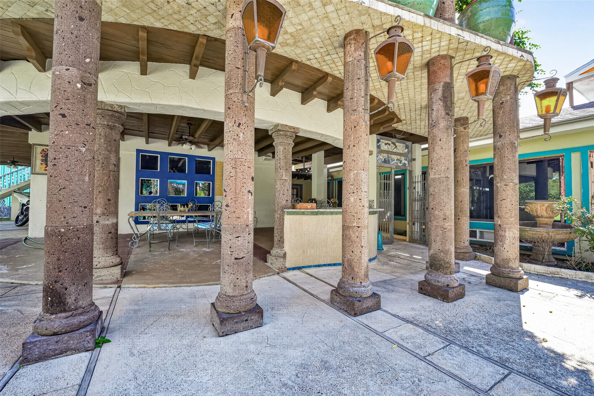 More open courtyard. Some covered first floor patios are mostly private space for adjoining tenants.