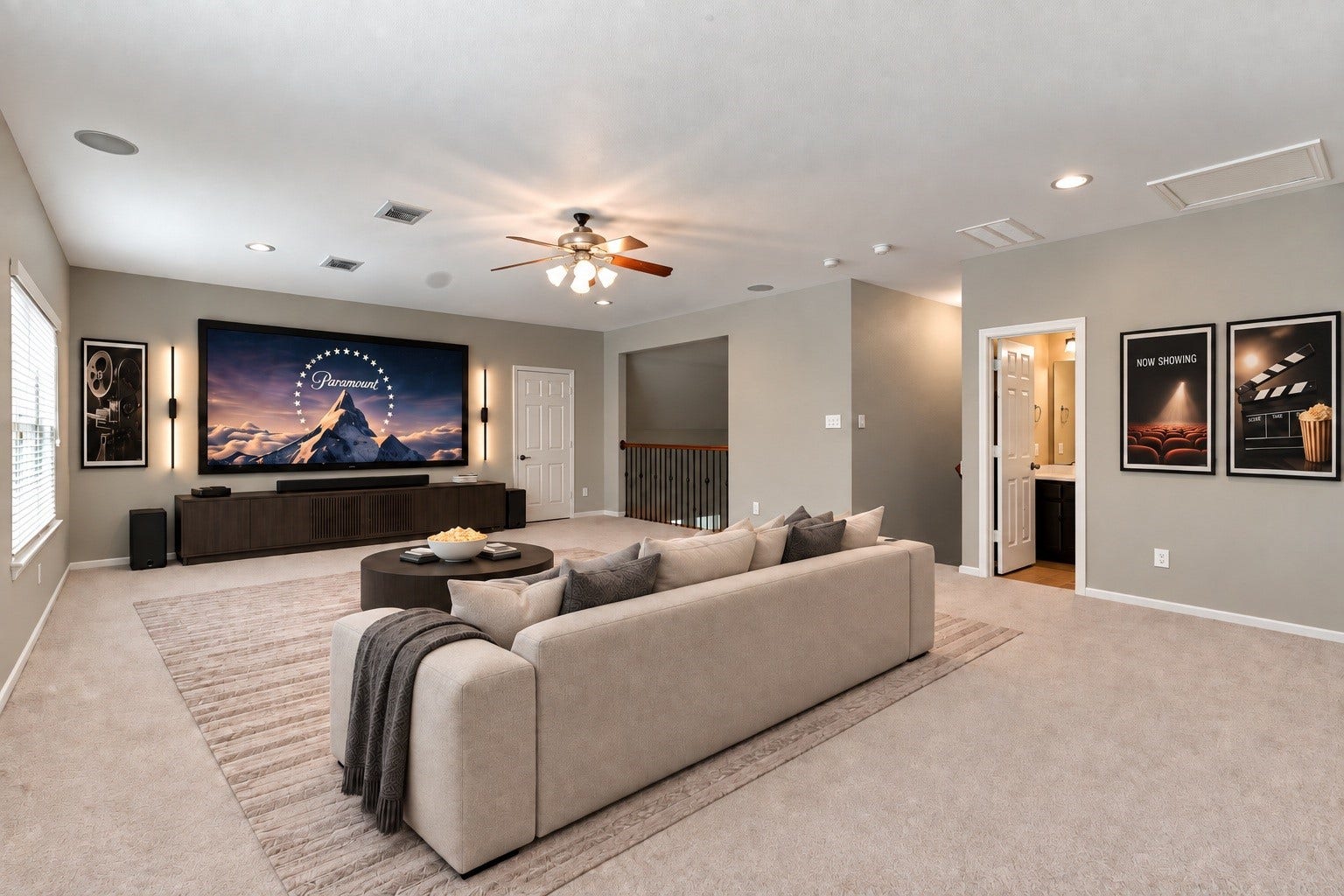 14226 Marin Drive, Cypress, TX 77429 Virtually Staged: This spacious flex room offers endless possibilities. Its generous size makes it an ideal setting for a dedicated movie room or home theater.