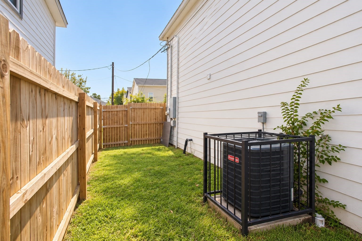 8204 Eastover Street, #A, Houston, TX 77028 Fenced backyard with grass, great for pets and outdoor time.