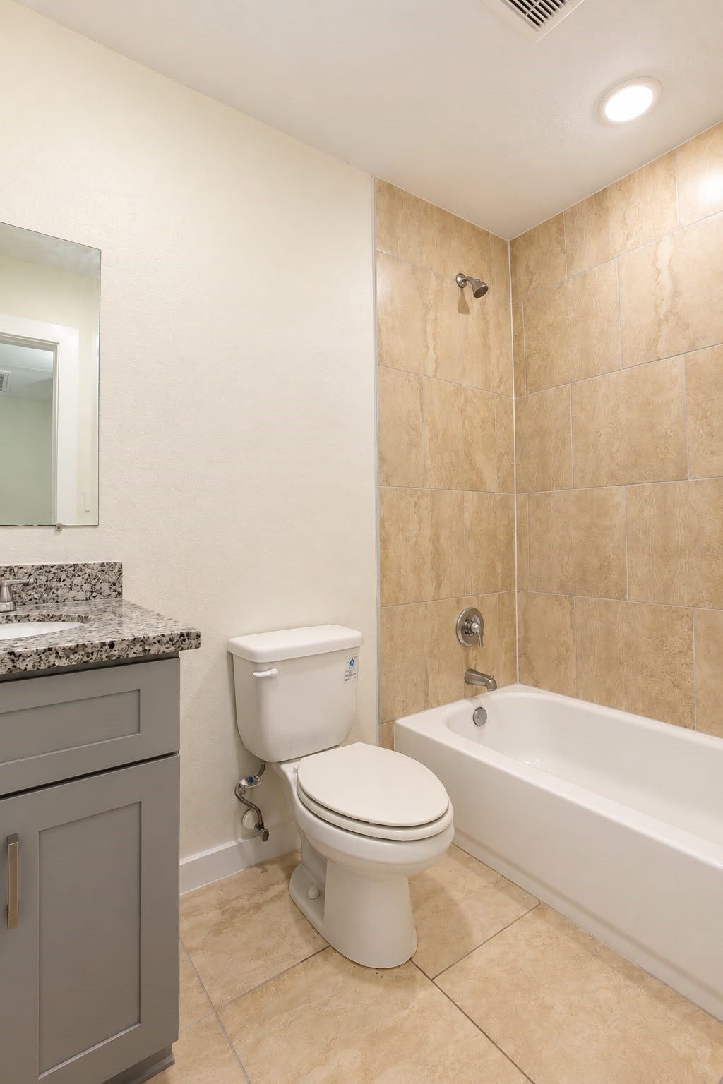 8204 Eastover Street, #A, Houston, TX 77028 Second full bathroom with tub and shower combo and vanity.
