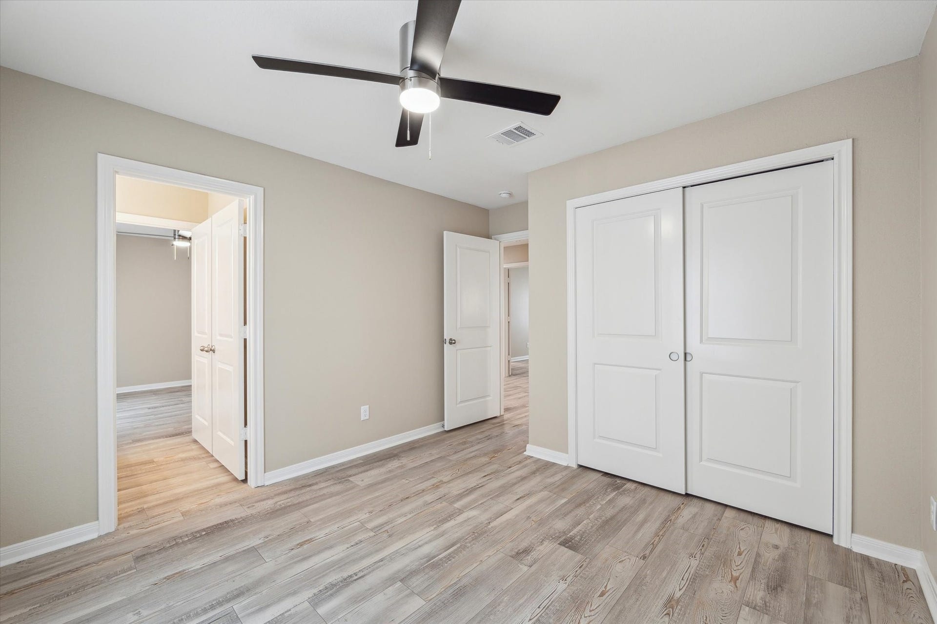 In the upstairs hall is a large storage closet.  This Town Home has great storage.