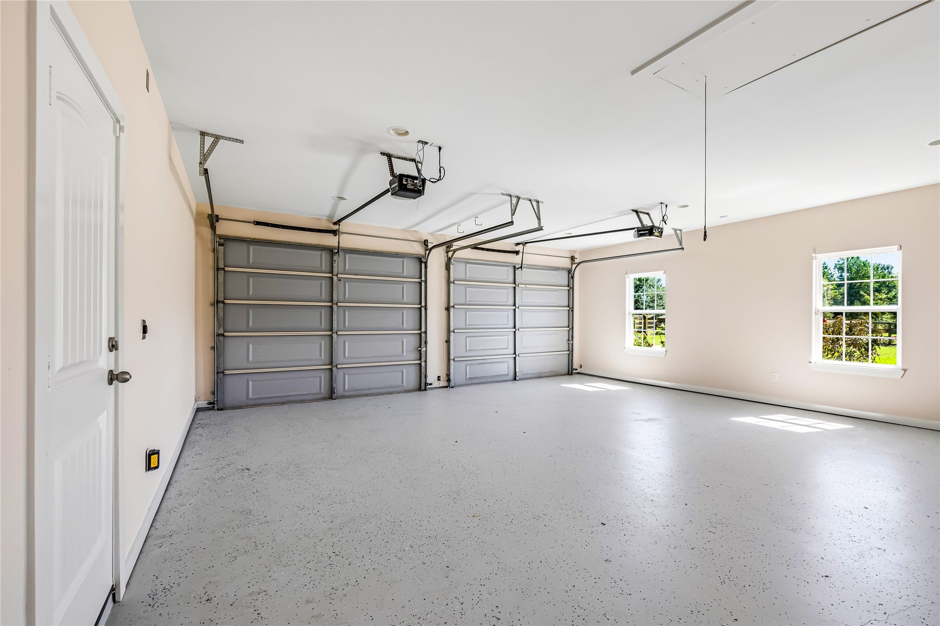 2-Car Garage with newly epoxy flooring