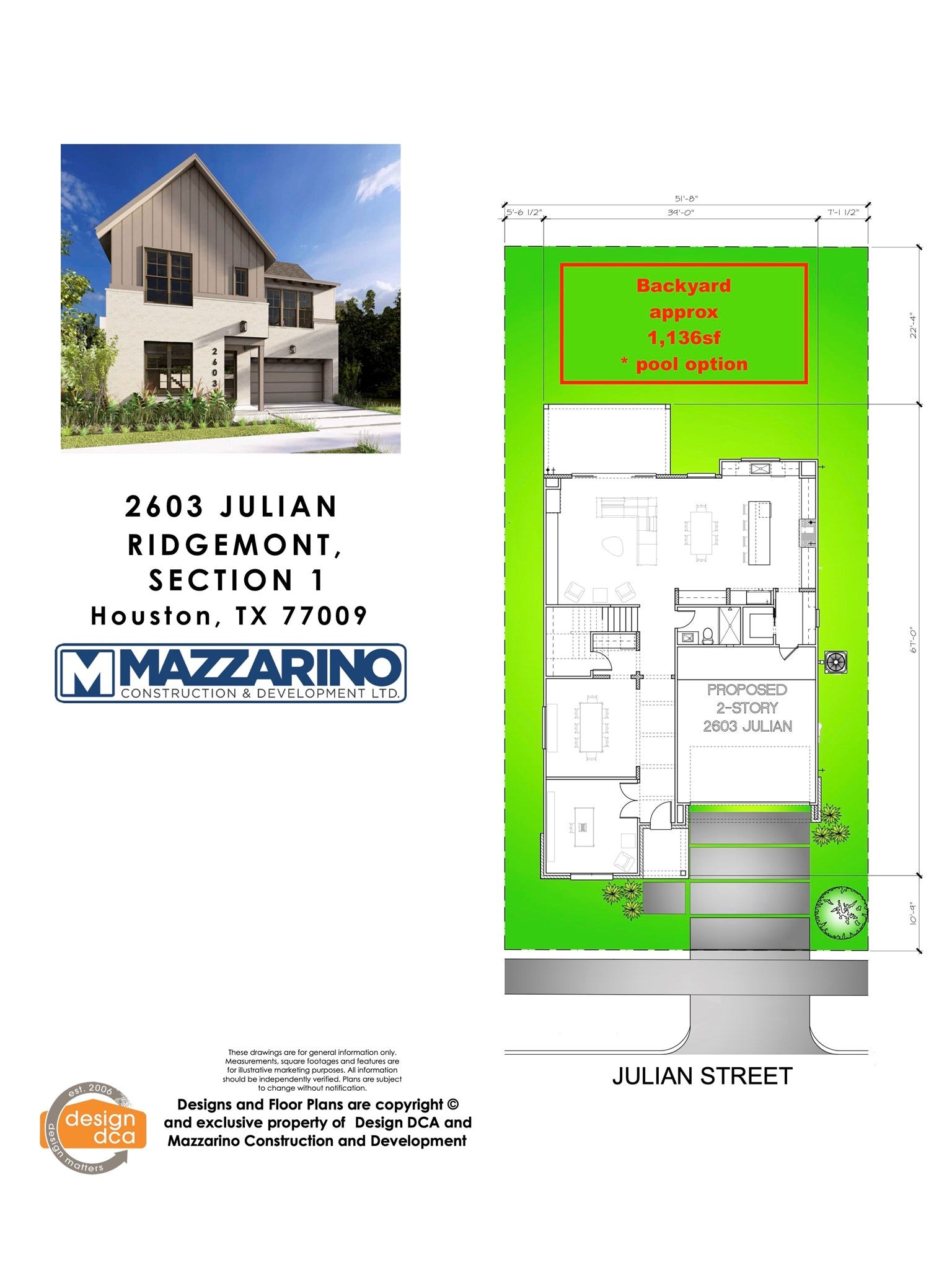 2603 JULIAN Street, Houston, TX 77009 * Estimated Completion date 05/01/2027 *
* Please be aware that these plans are the property of the architect/builder designer that designed them not DUX Realty, Mazzarino Construction or 2603 JULIAN LLC and are protected from reproduction and sharing under copyright law. These drawing are for general information only. Measurements, square footages and features are for illustrative marketing purposes. All information should be independently verified. Plans are subject to change without notification.