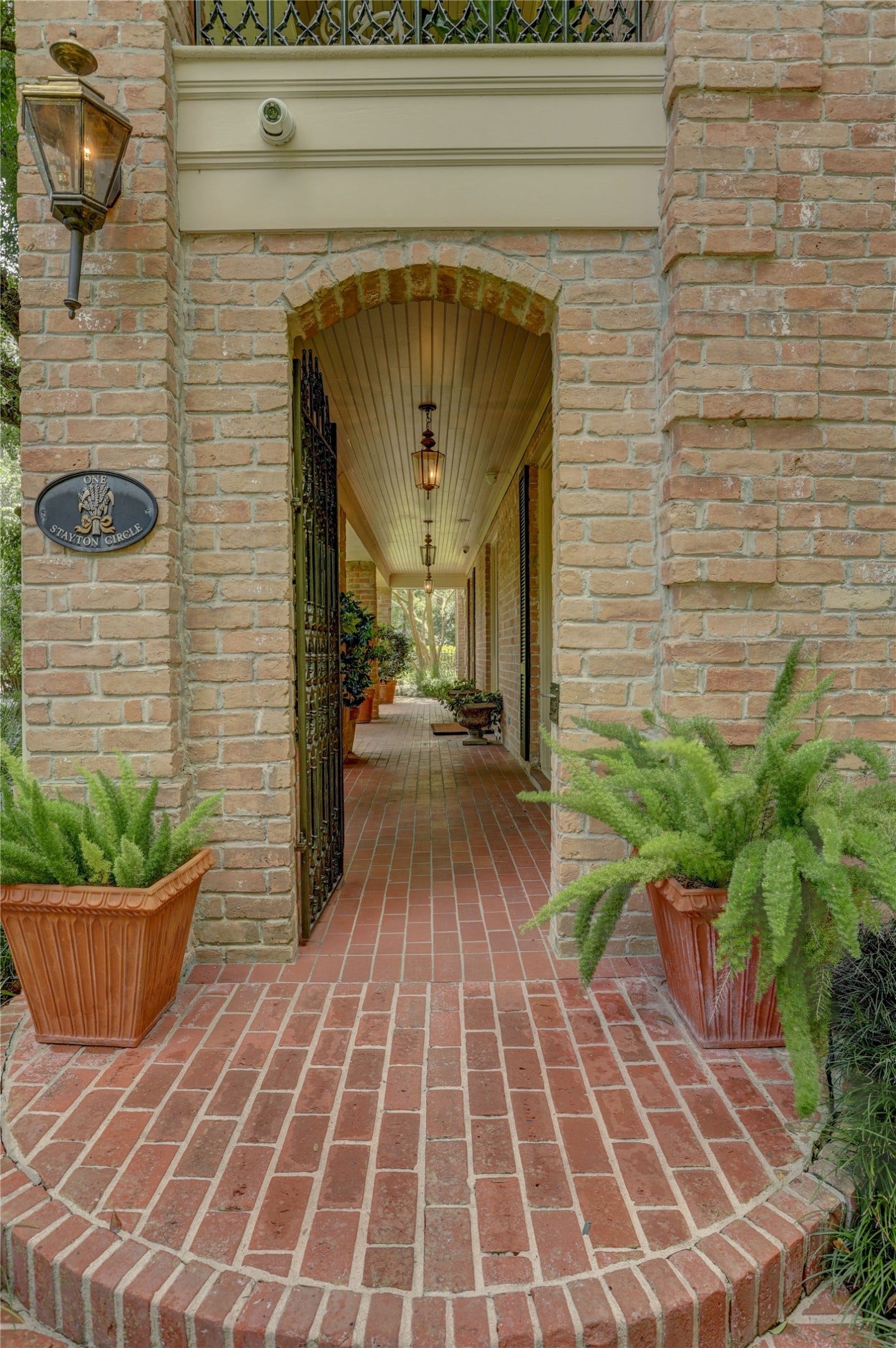 The entrance to the brick walkway