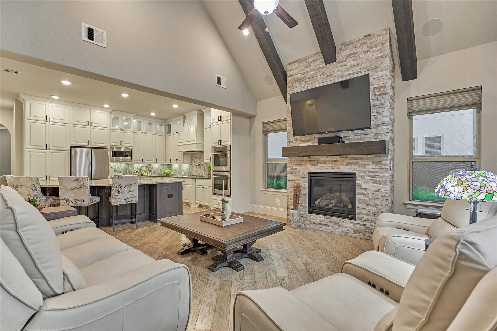 6 Canopy Green Drive, Tomball, TX 77375 kitchen and living room are open to each other for seamless entertaining