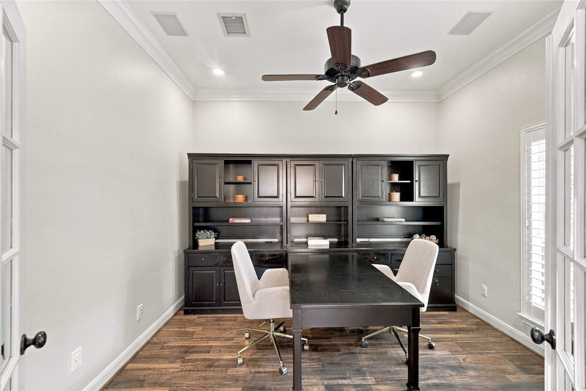 23706 Indian Hills Way, Katy, TX 77494 Conveniently located near the front door, the home office is ideal for working from home. The office furniture and chairs shown here may remain with the home at no additional charge if desired.