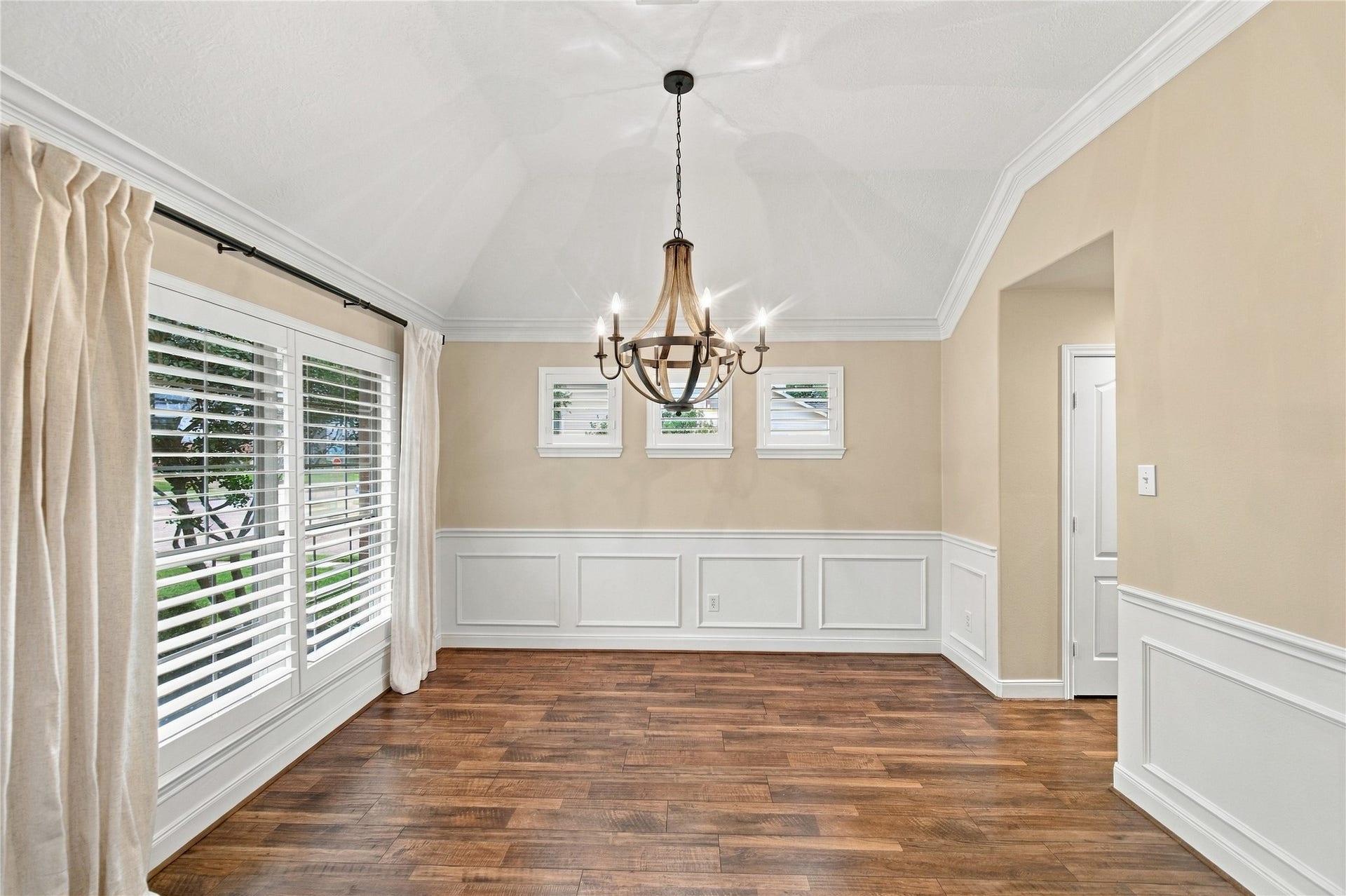 23706 Indian Hills Way, Katy, TX 77494 What an elegant dining room, complete with plantation shutters on its well-placed windows. You will appreciate the natural light that is abundant throughout the home, thanks to its many windows.