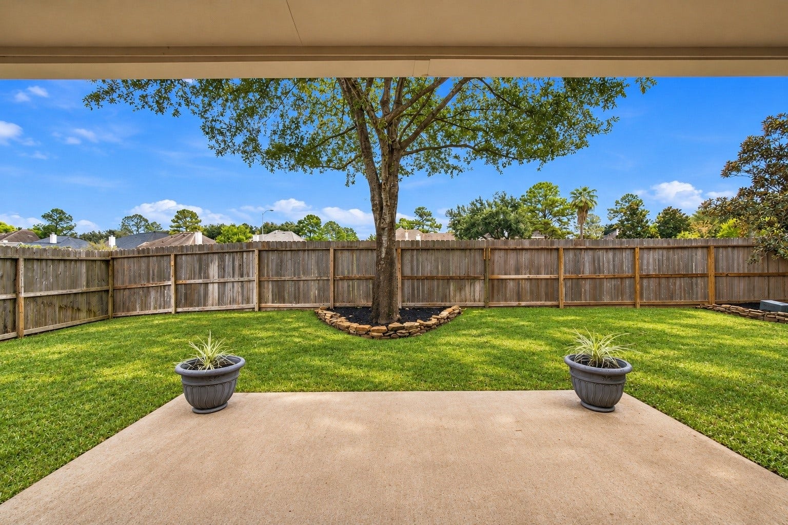 23706 Indian Hills Way, Katy, TX 77494 Relax and enjoy the shady view from the covered patio while watching the kids play in the backyard. Or, gather with family and friends for a cookout on the extended patio. There's plenty of room for your favorite outdoor furniture!