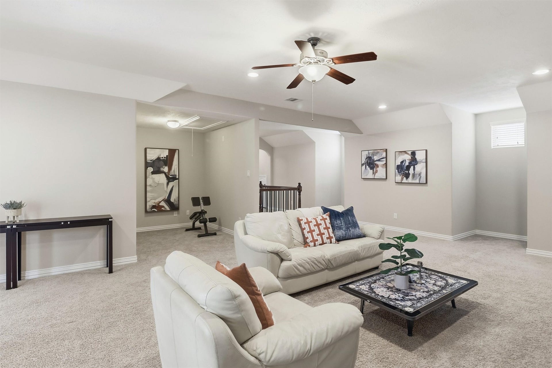 3219 Cotton Ranch Drive, Katy, TX 77494 Another view showcases the incredible scale of this upstairs retreat, making it ideal for entertaining, movie nights, or everyday relaxation.