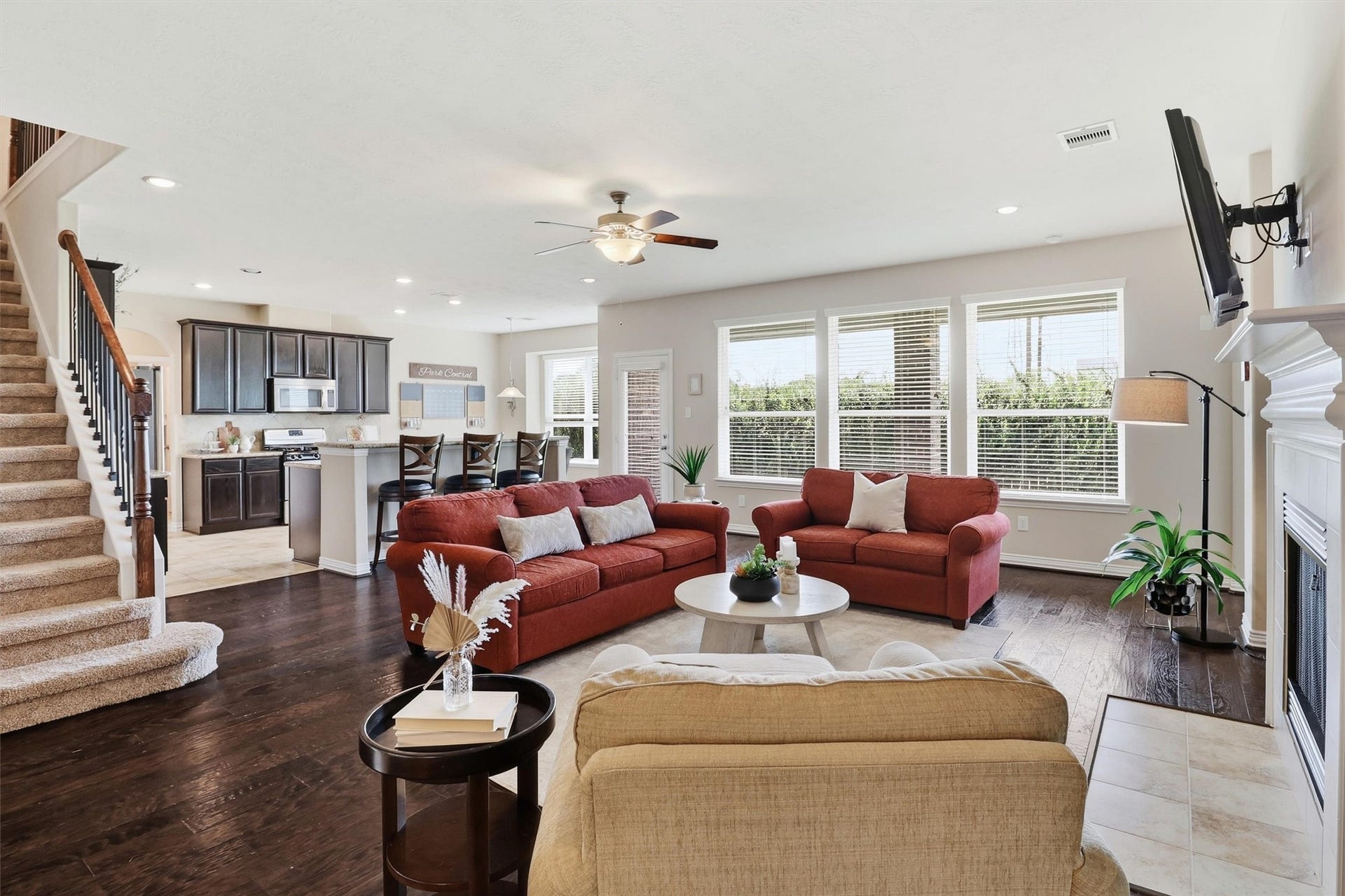 3219 Cotton Ranch Drive, Katy, TX 77494 Thoughtfully designed with effortless flow in mind, the family room opens seamlessly to the island kitchen, breakfast area, and formal dining room, allowing conversations to continue from room to room while keeping everyone connected.