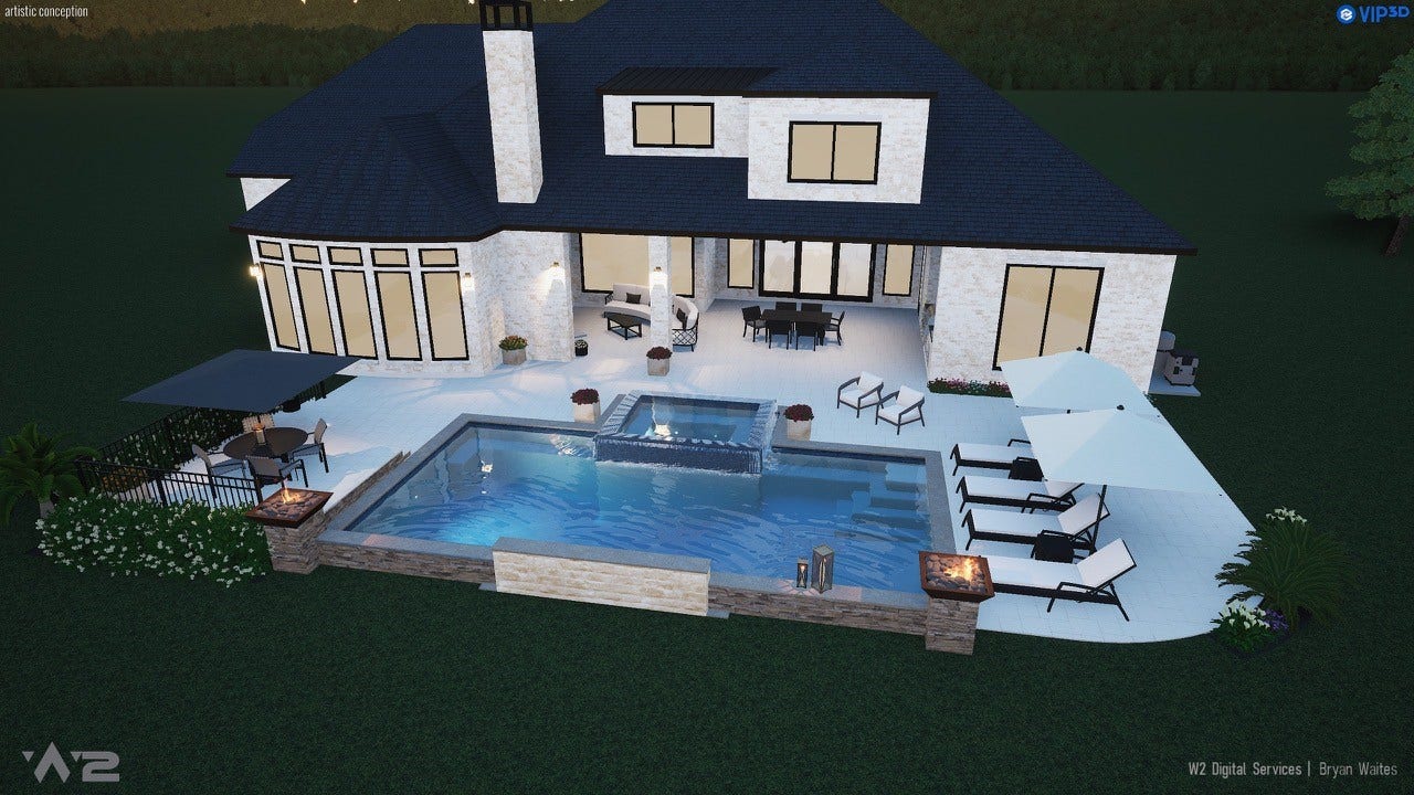 25083 Chisos Bend, Montgomery, TX 77316 Pool rendering only - Pricing is separate from the sale of the home and is available upon request