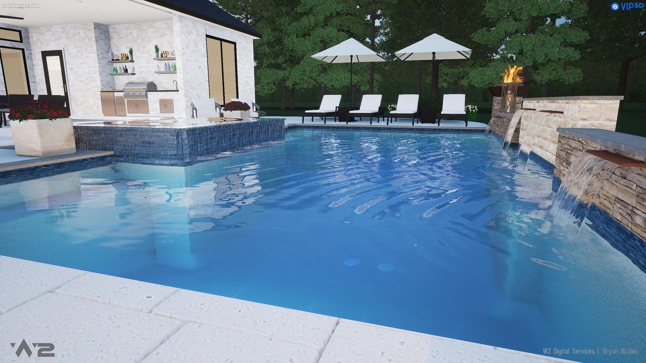 25083 Chisos Bend, Montgomery, TX 77316 G&G Pools consist of a gunite shell with a pebblesheen finish for exceptional durability and luxurious aesthetics