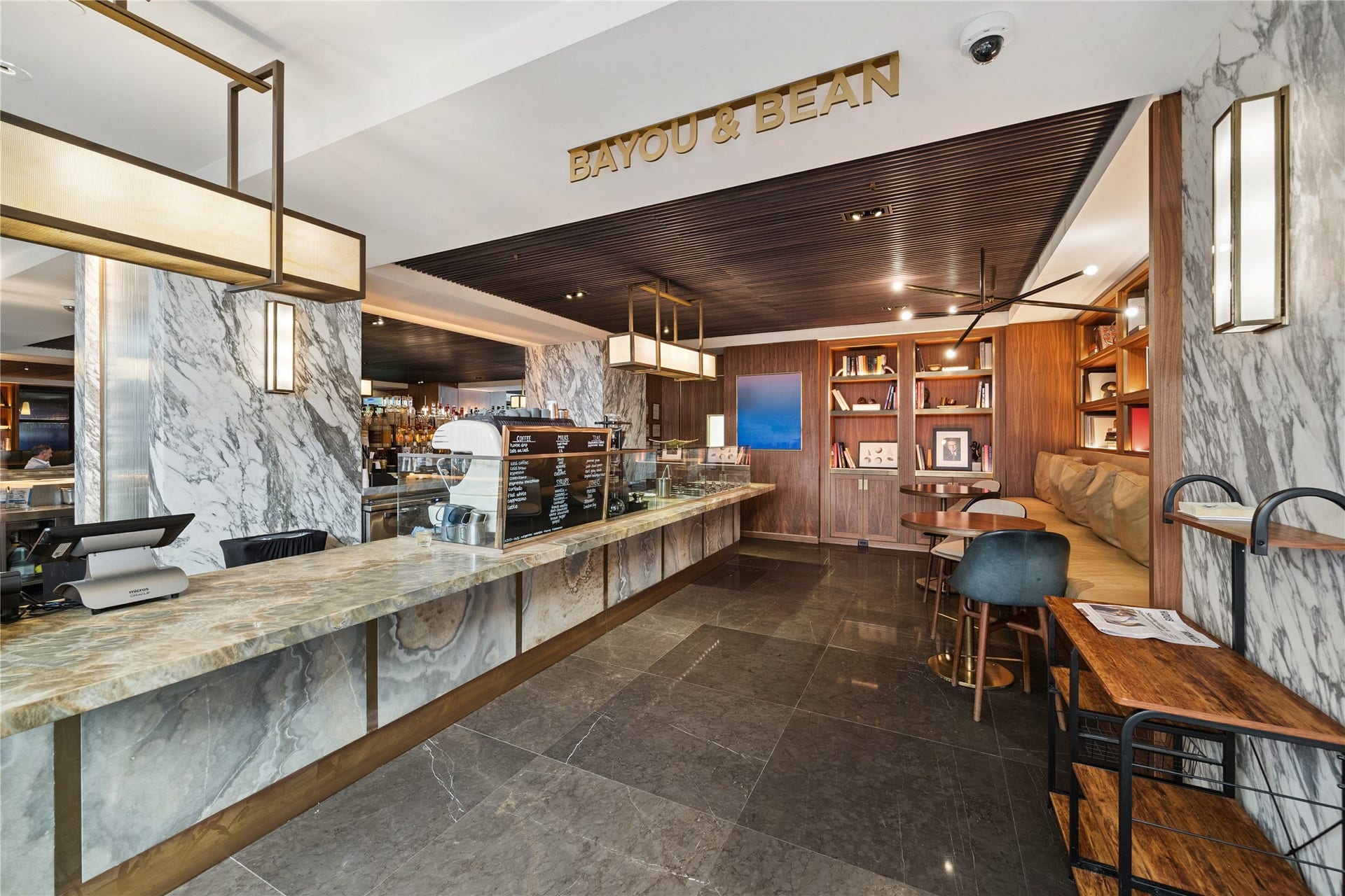 1111 Caroline Street, #2601, Houston, TX 77010 Bayou & Bean provides coffee and light dining within the hotel. Counter service offers a convenient stop before heading out or returning to the residence.