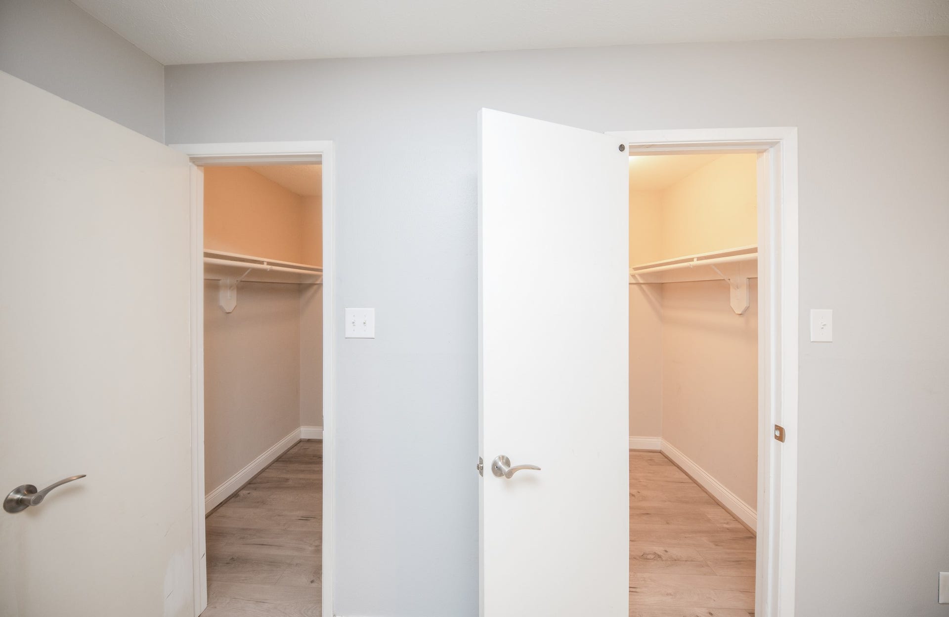 His & Her Closet in this Master Bedroom.