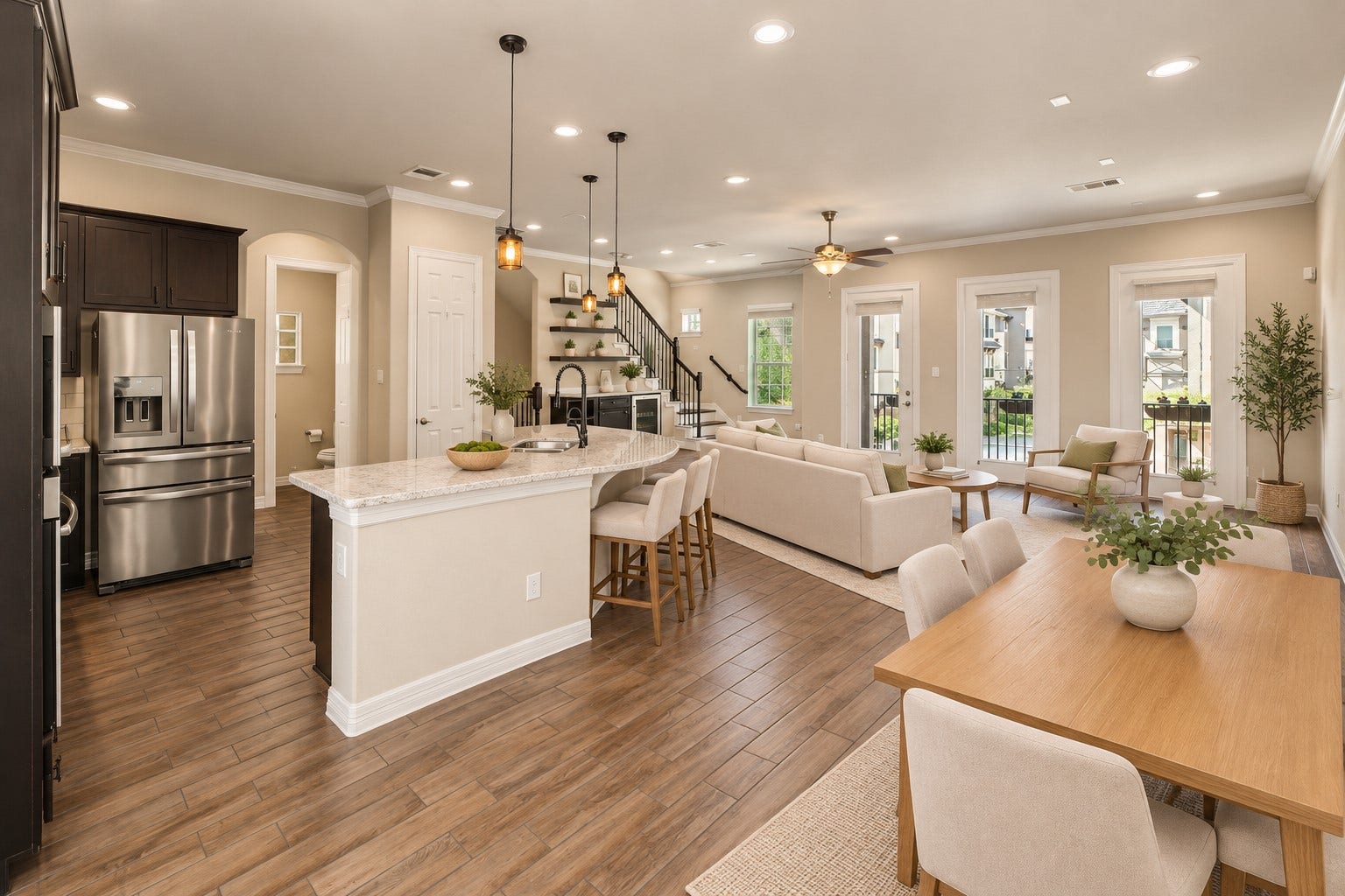1506 Peyton Oaks Place, Houston, TX 77043 Bright and spacious second-floor living area with an open-concept layout (virtually staged)